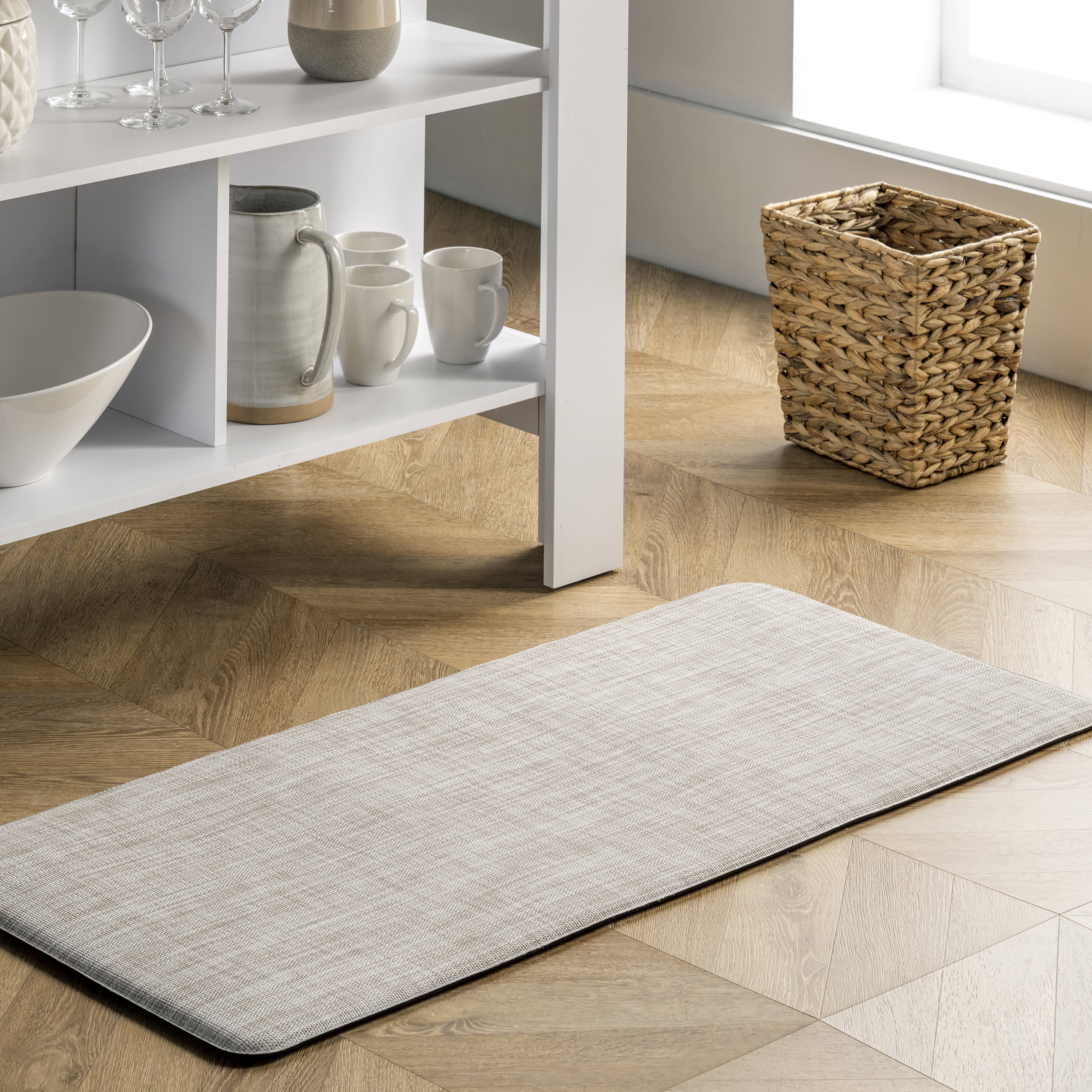 Shaded Solid Woven Anti-Fatigue Mat | Off White - Image 2