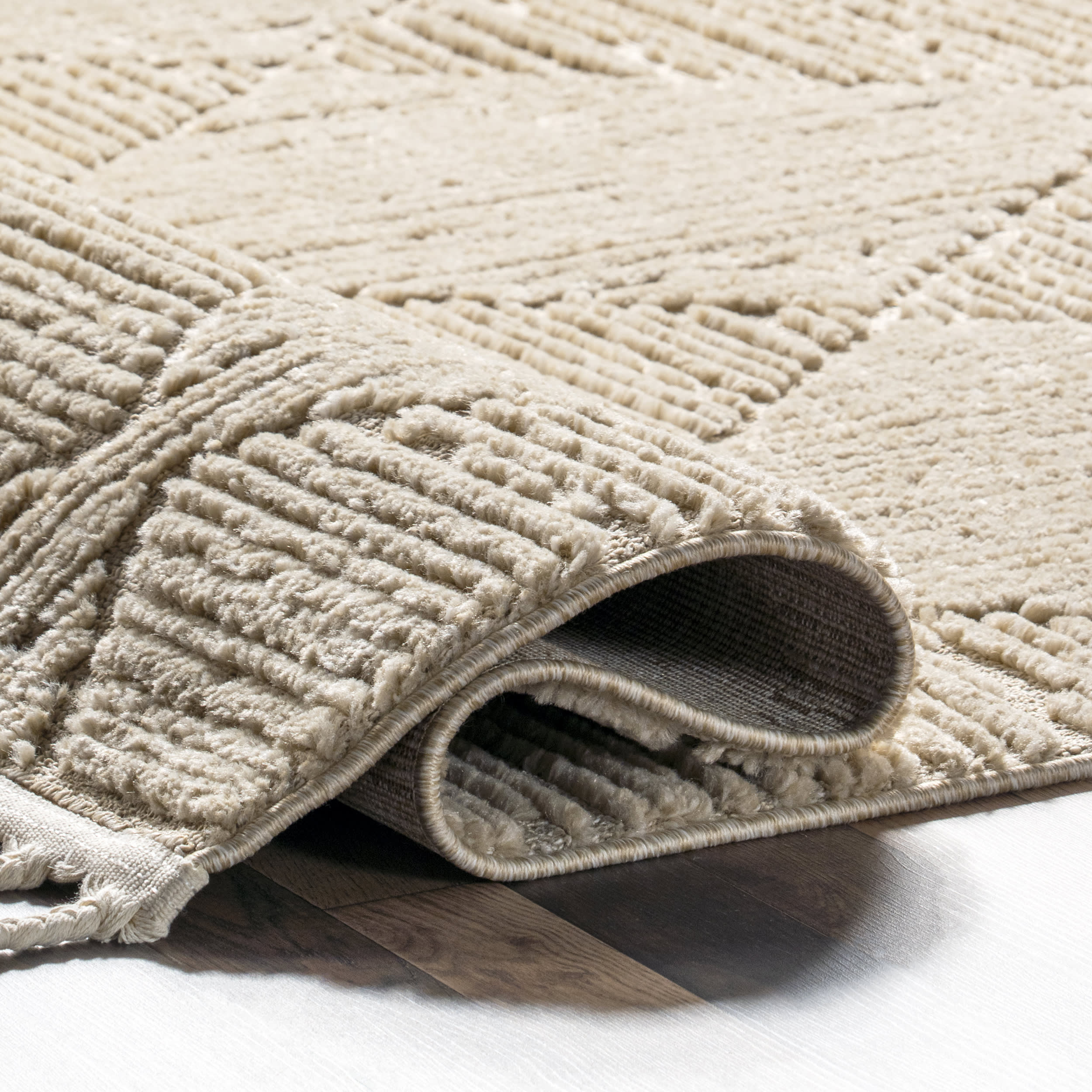 Shafali Tiled Trellis Rug | Beige - Image 10