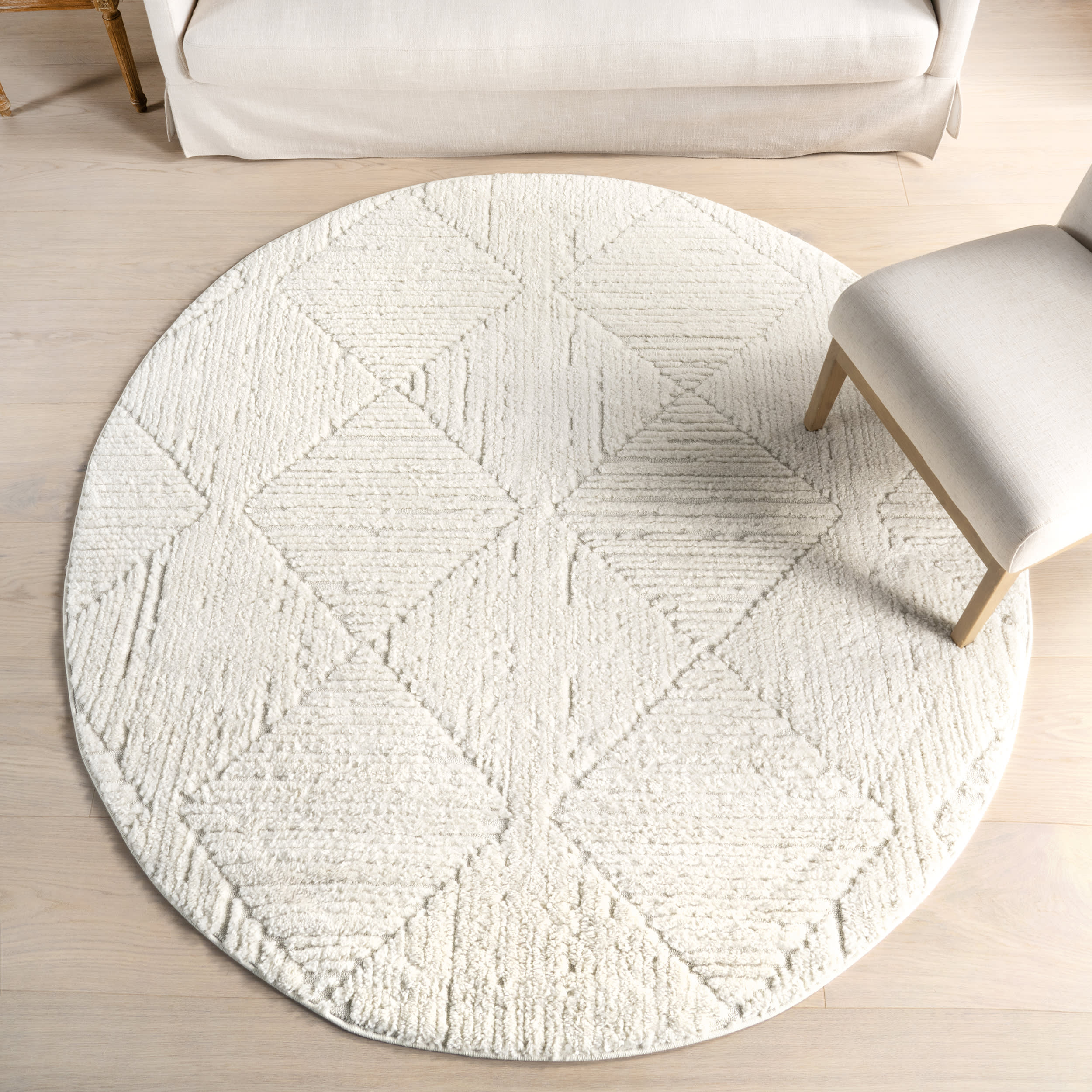 Shafali Tiled Trellis Rug | Cream - Image 2
