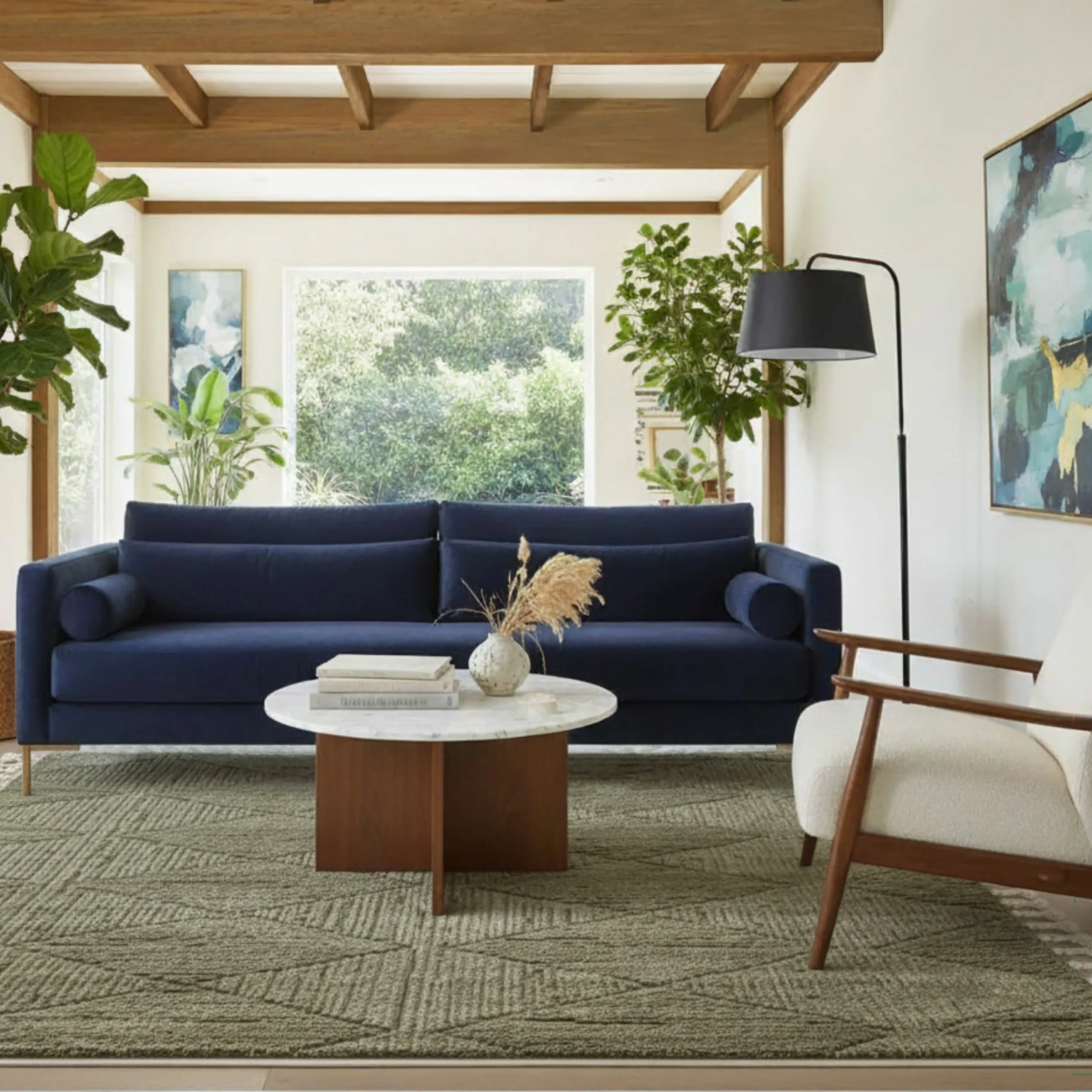 Shafali Tiled Trellis Rug | Green - Image 2