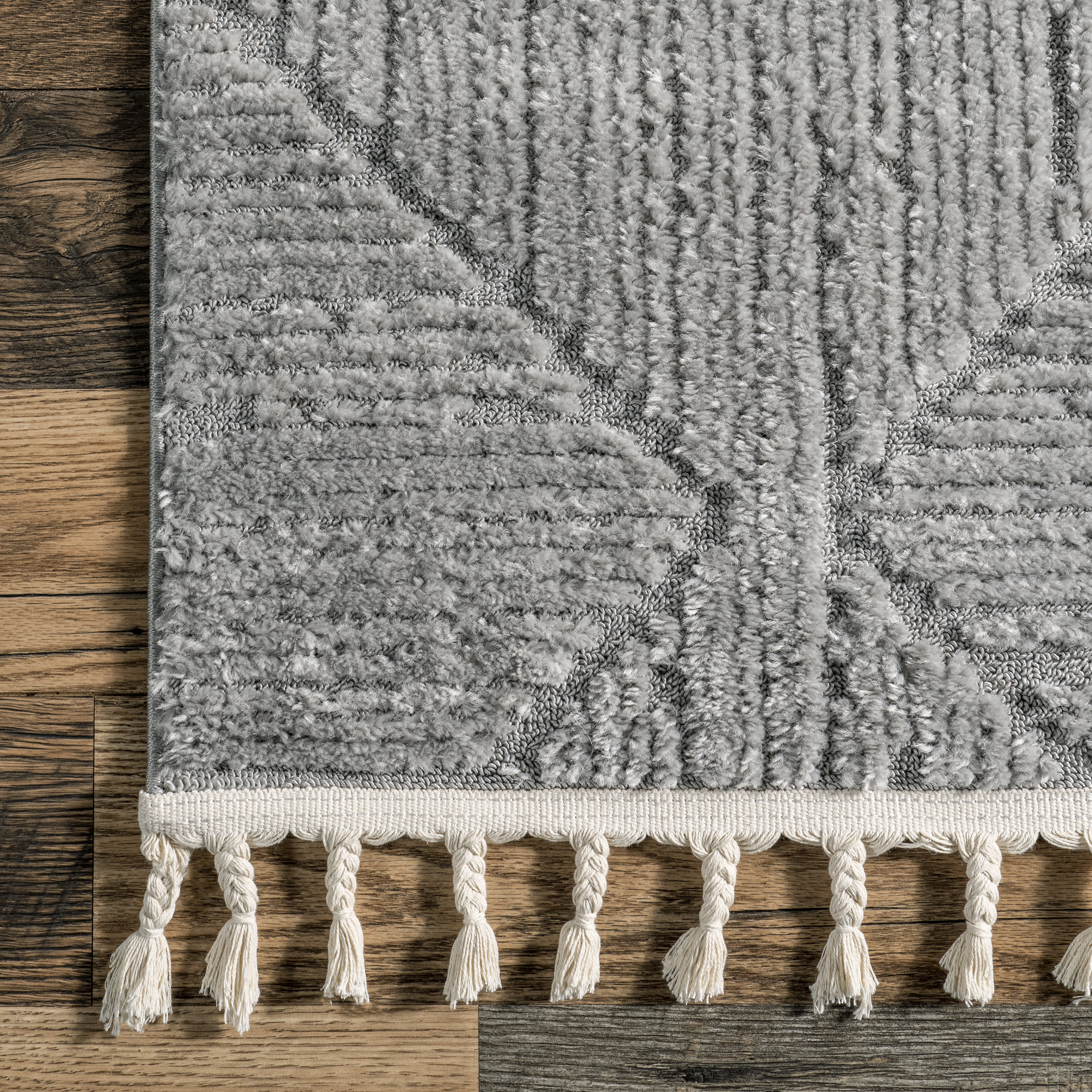 Shafali Tiled Trellis Rug | Light Grey - Image 3