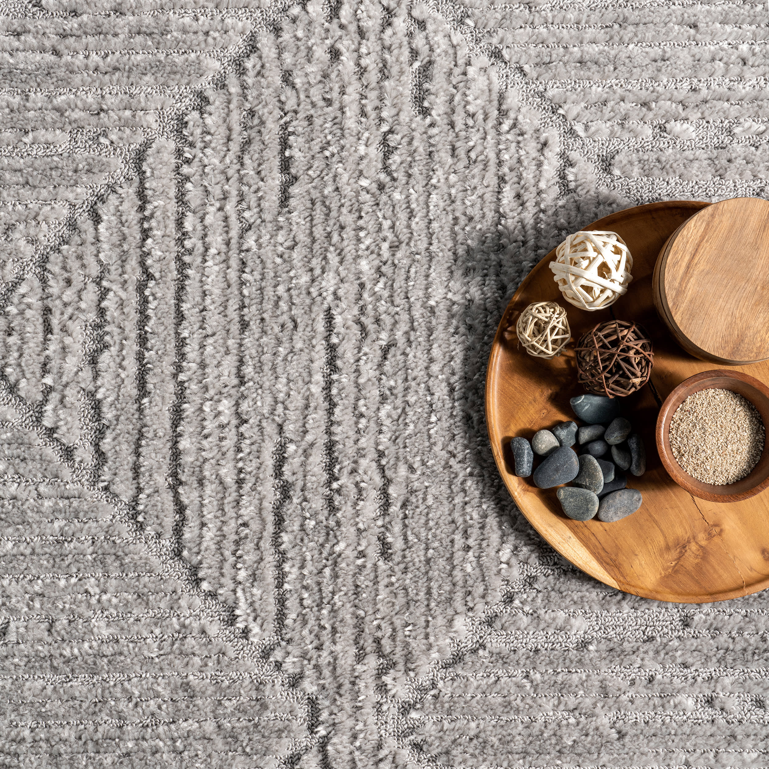 Shafali Tiled Trellis Rug | Light Grey - Image 7