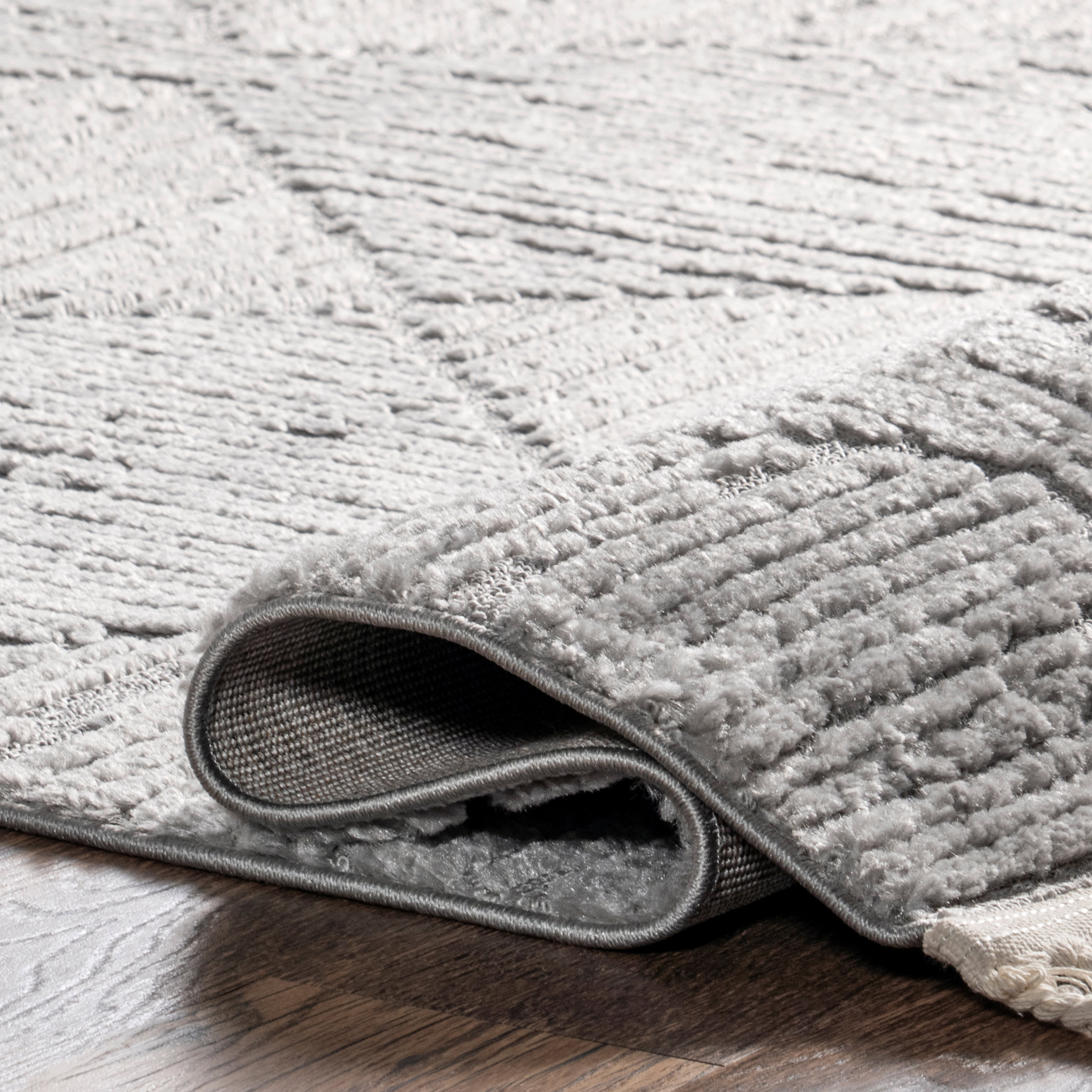 Shafali Tiled Trellis Rug | Light Grey - Image 8