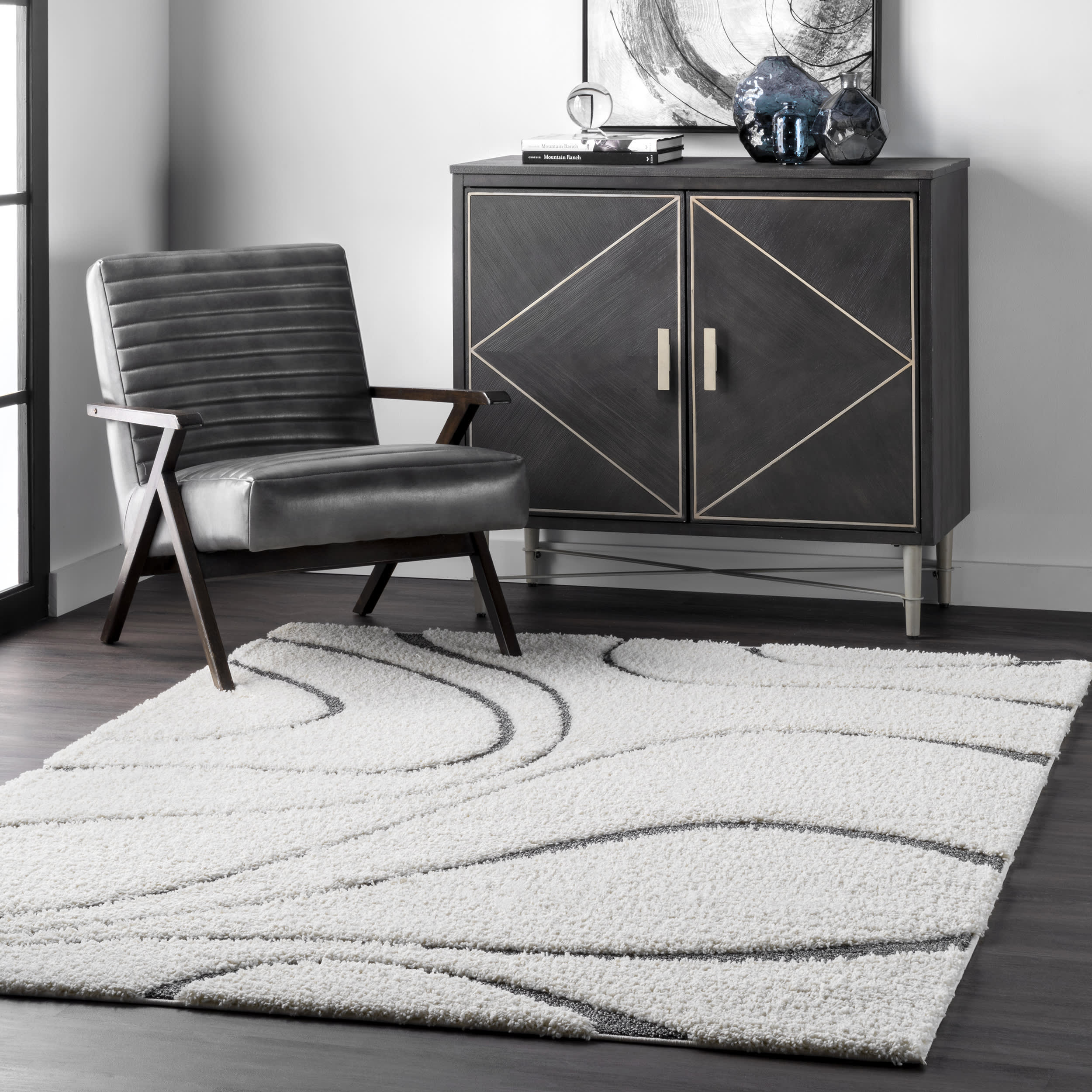Shaggy Curves Rug | Beige - Image 2