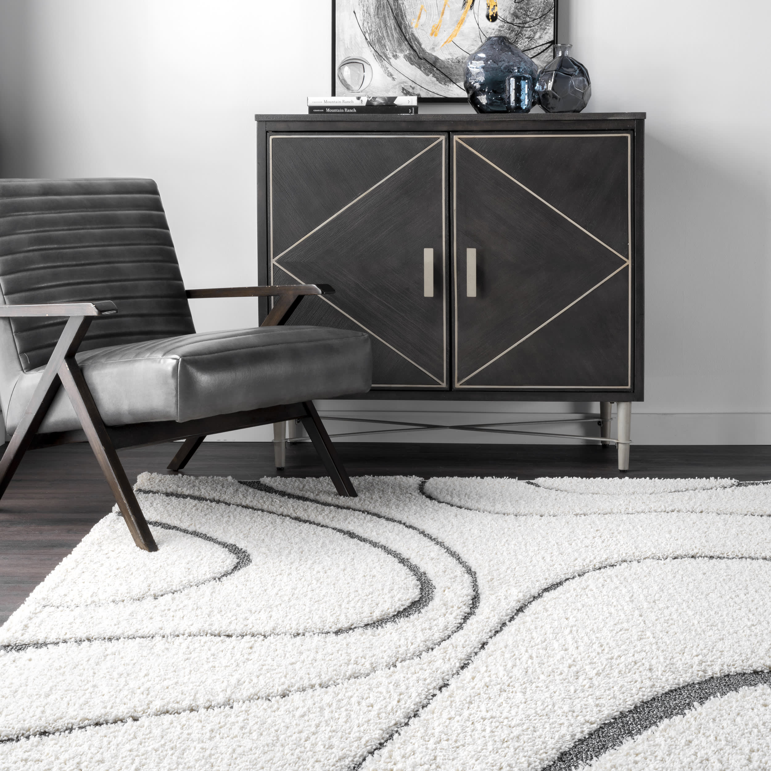 Shaggy Curves Rug | Beige - Image 4