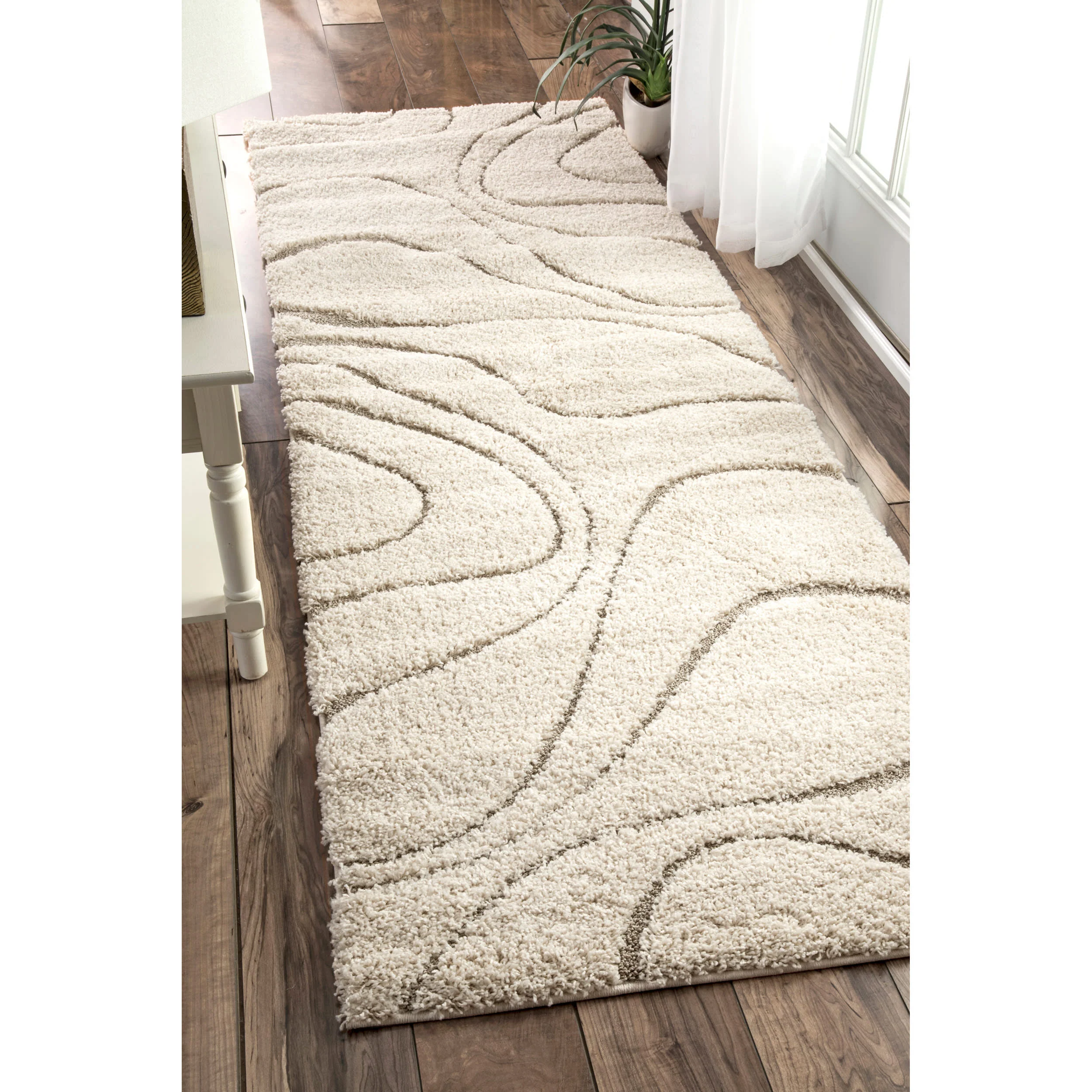 Shaggy Curves Rug | Cream - Image 2