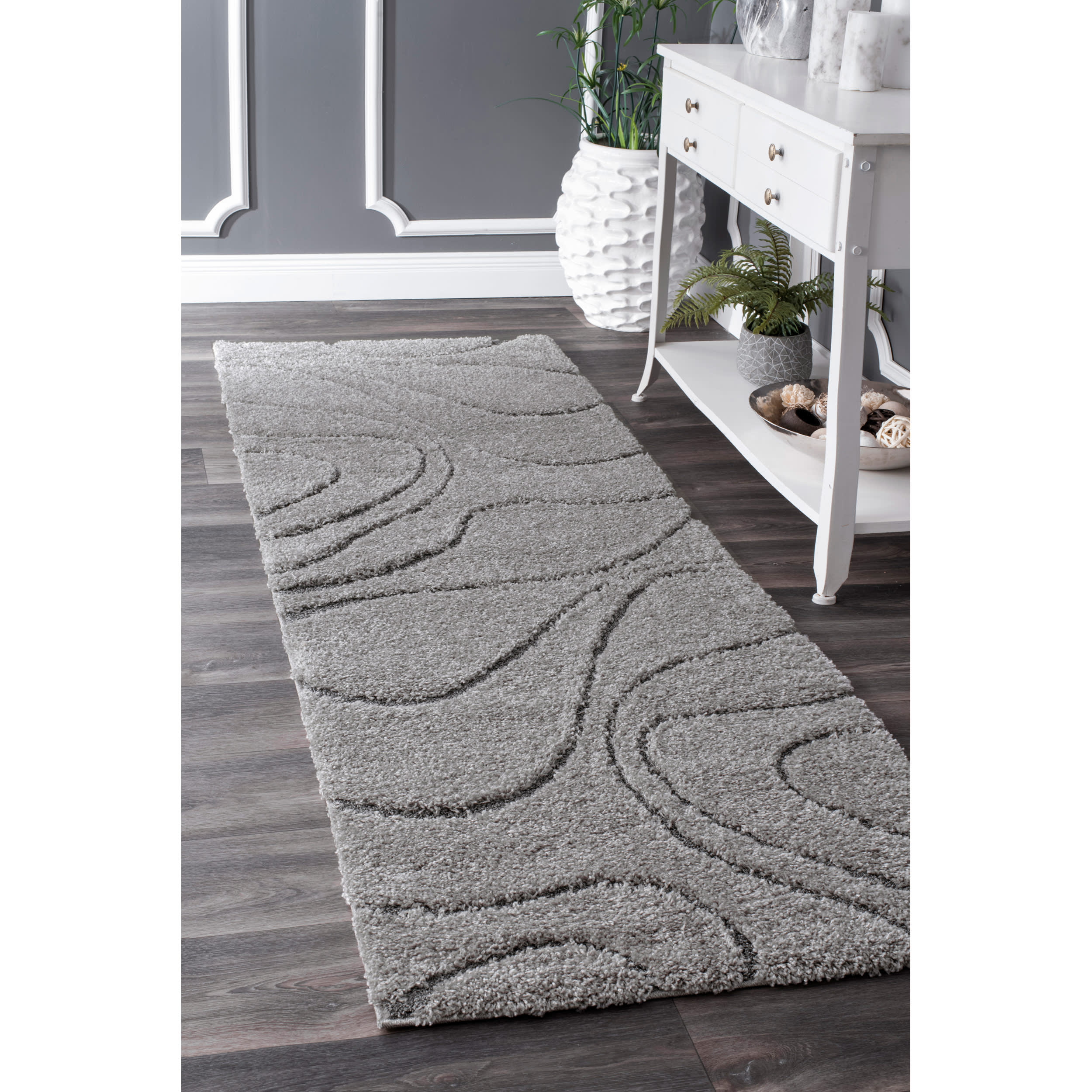 Shaggy Curves Rug | Dark Grey - Image 2