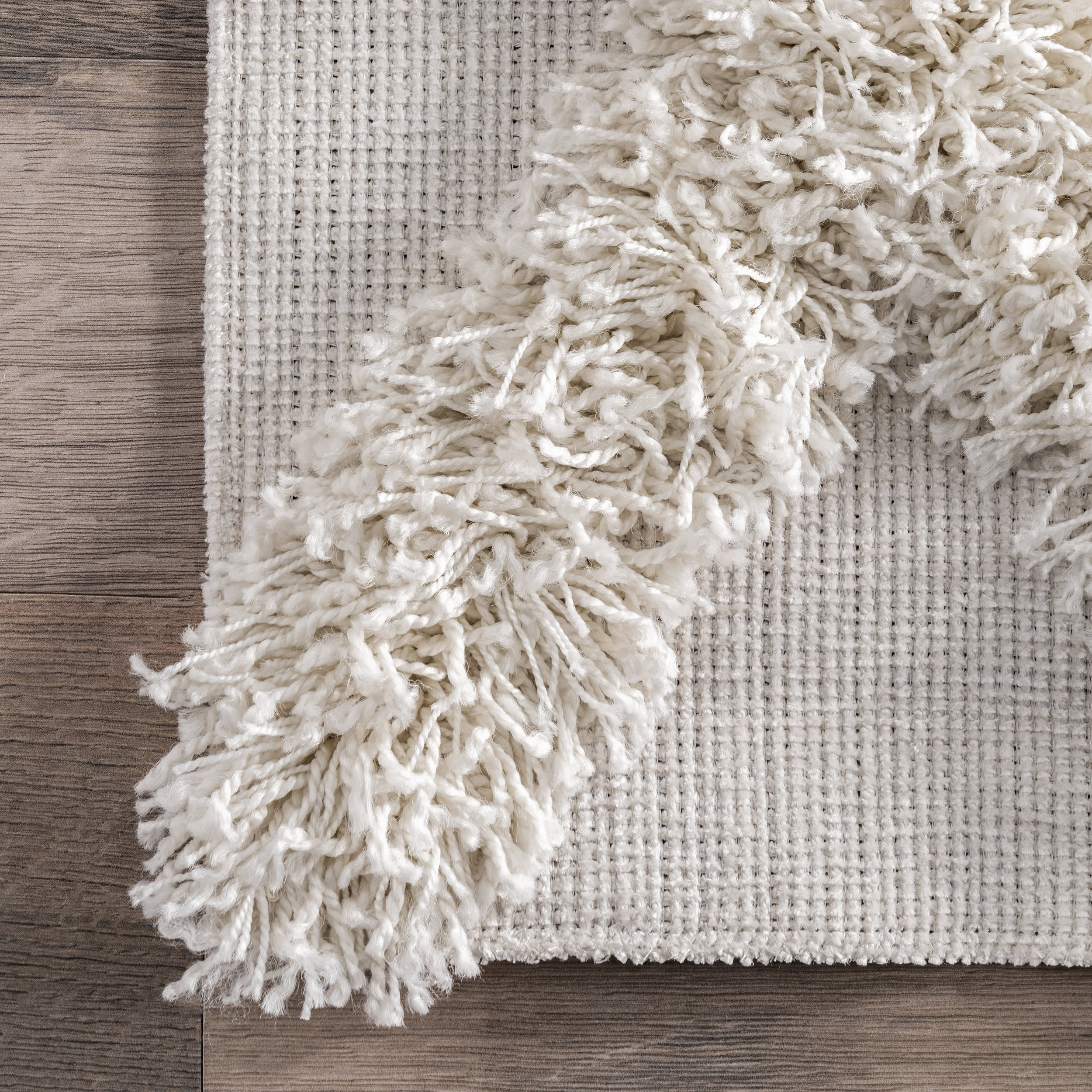 Shaggy Diamond Trellis Rug | Ivory - Image 3