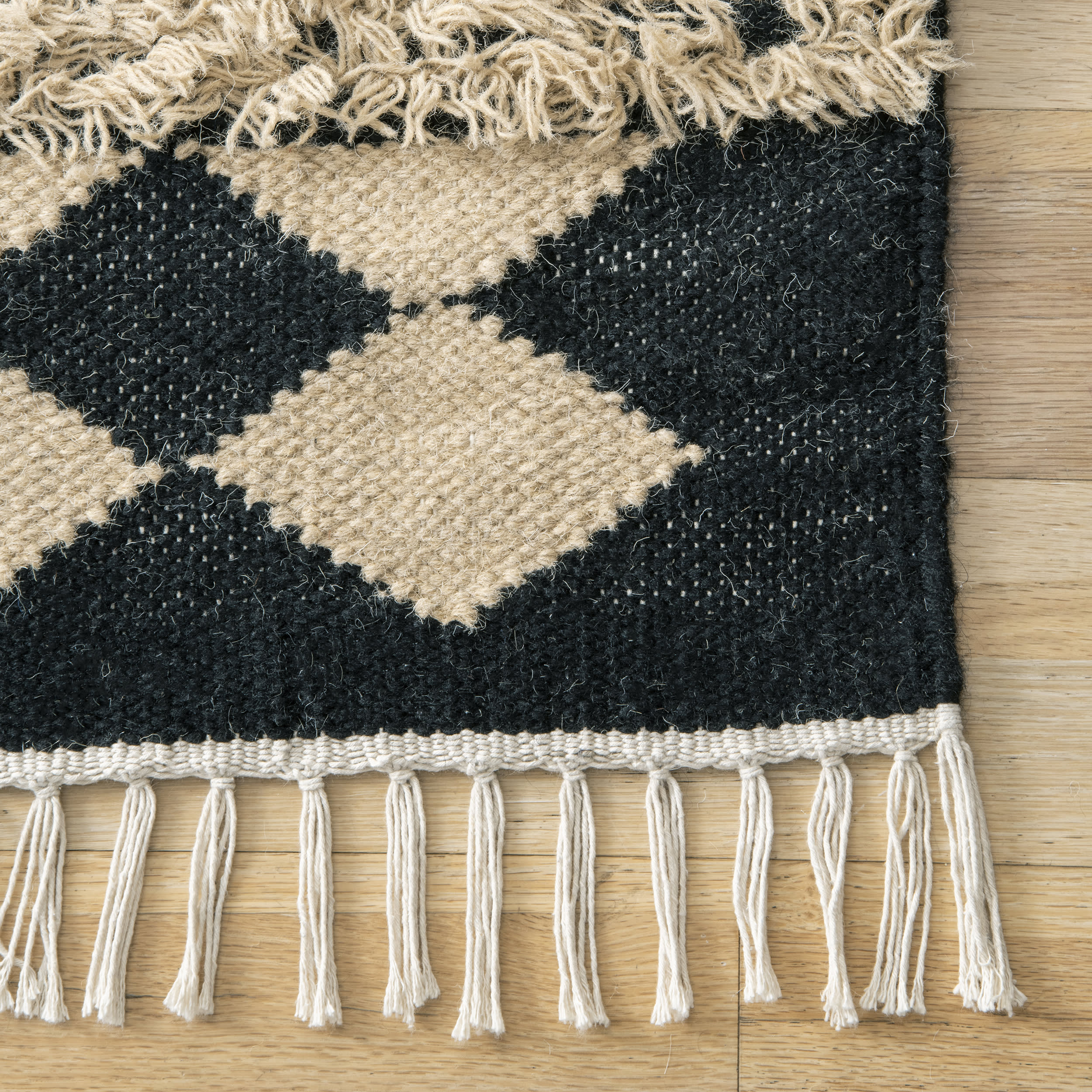 Shaggy Geometric Stripes Rug | Tan - Image 3