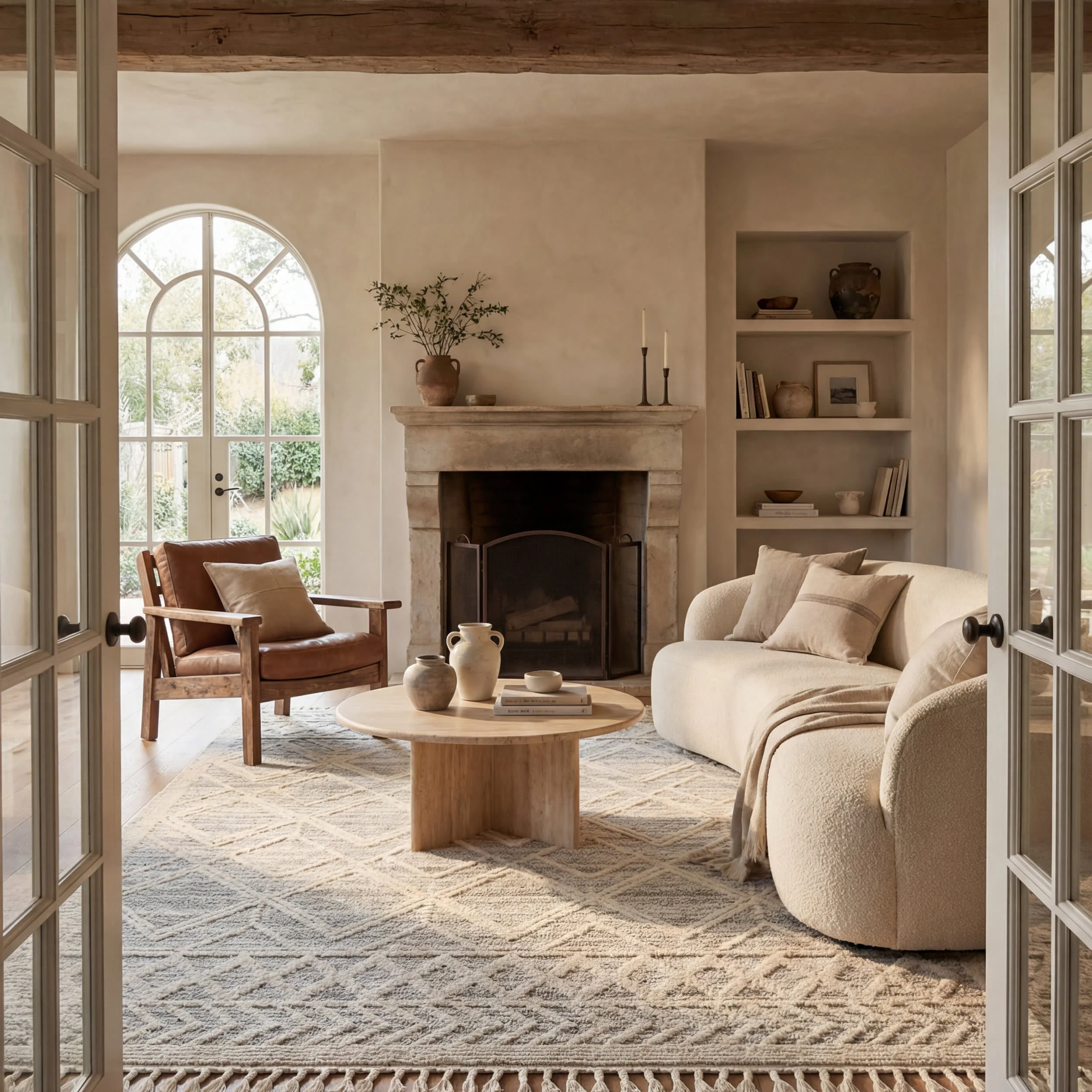Shaggy Lattice Tassel Rug | Light Grey - Image 2