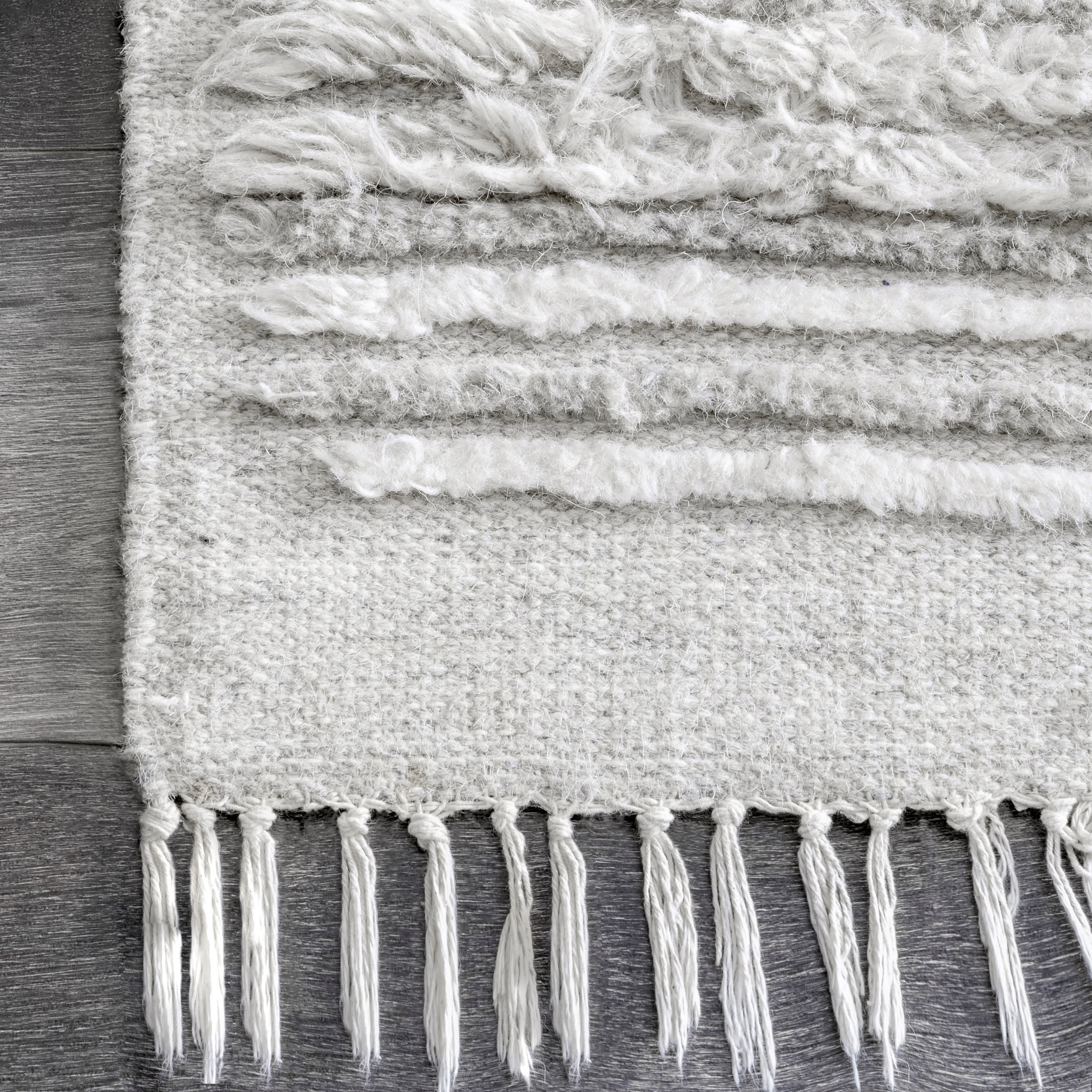 Shaggy Striated Rug | Grey - Image 3