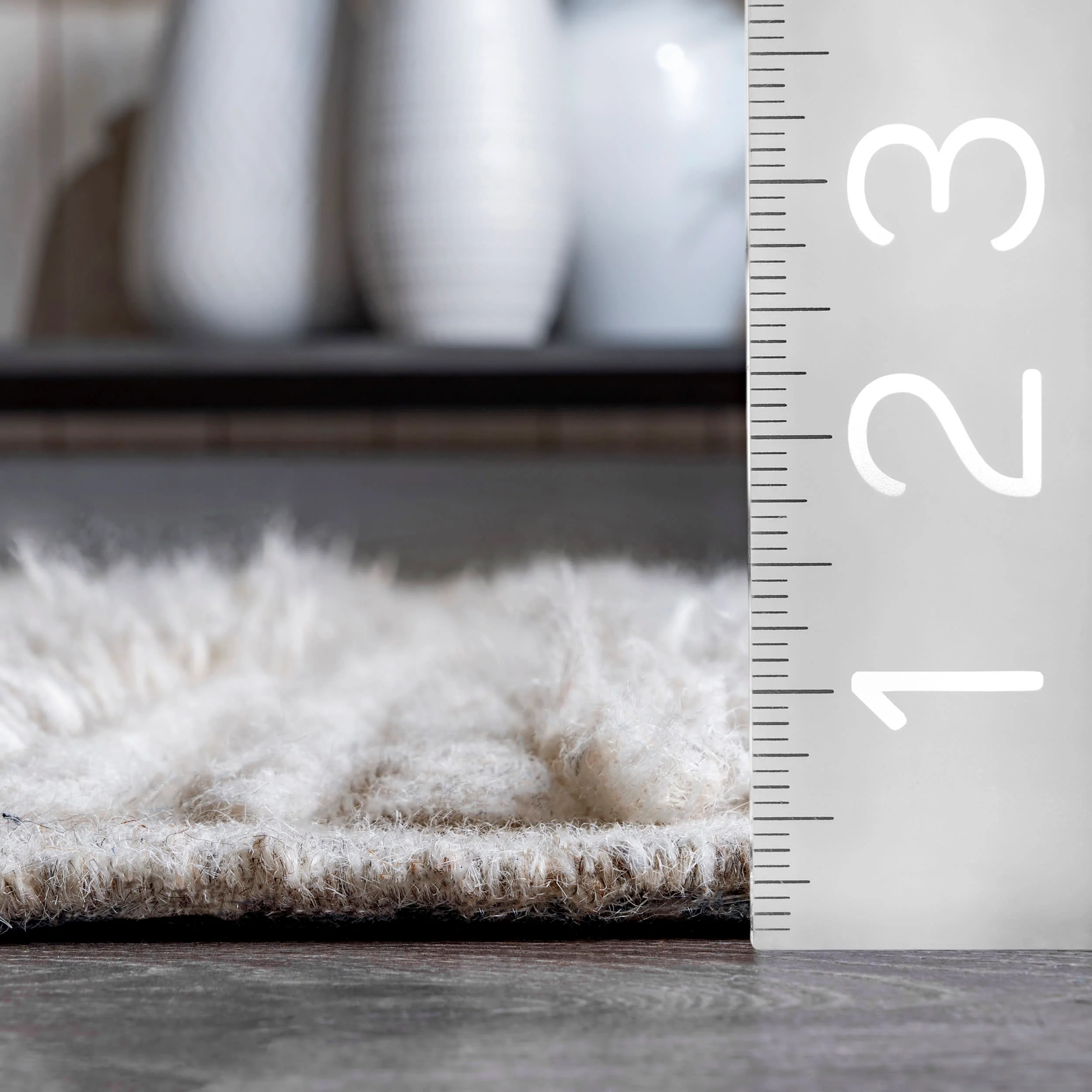 Shaggy Striated Rug | Grey - Image 5