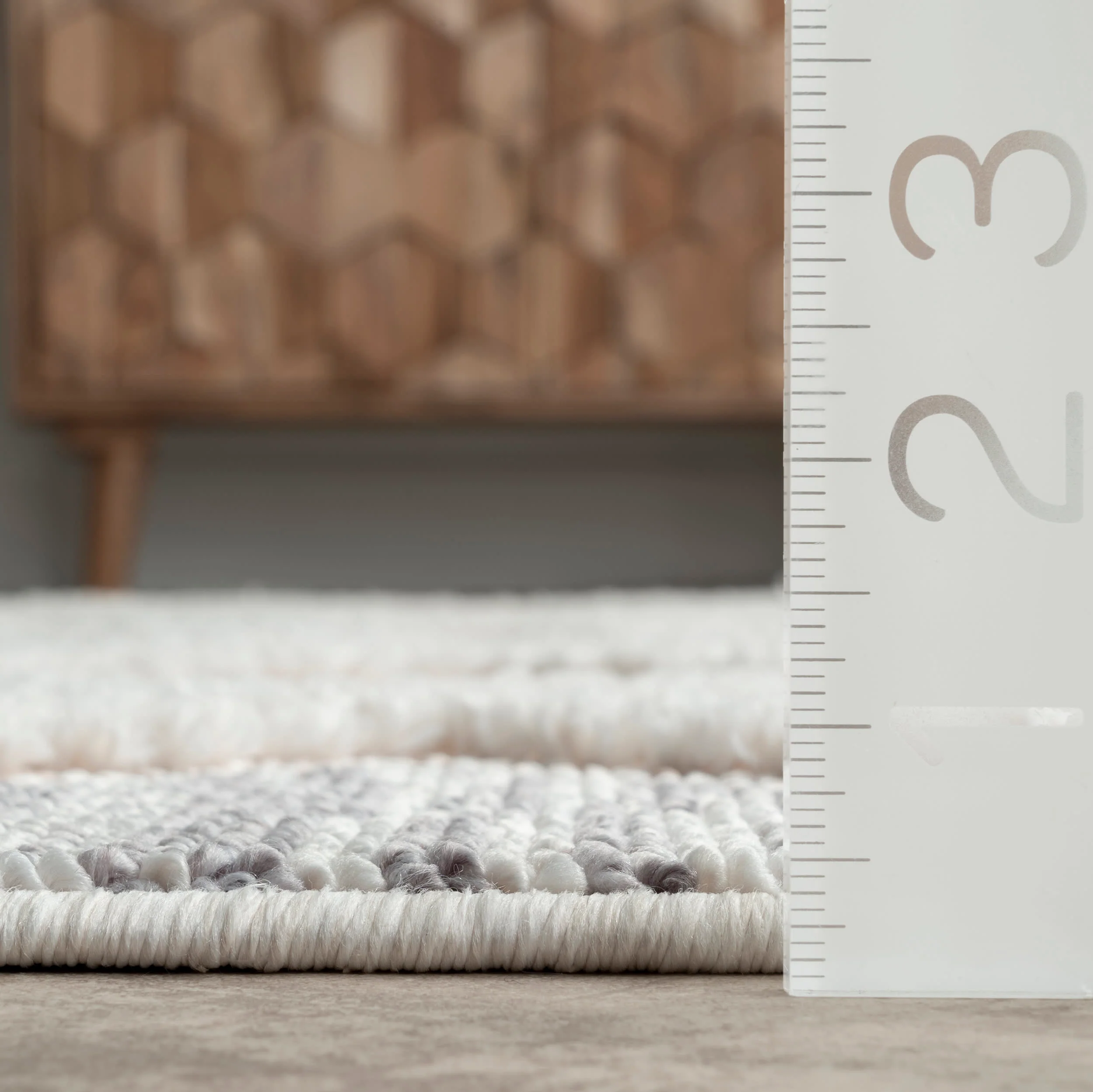 Shaggy Trellis Rug | Cream - Image 5