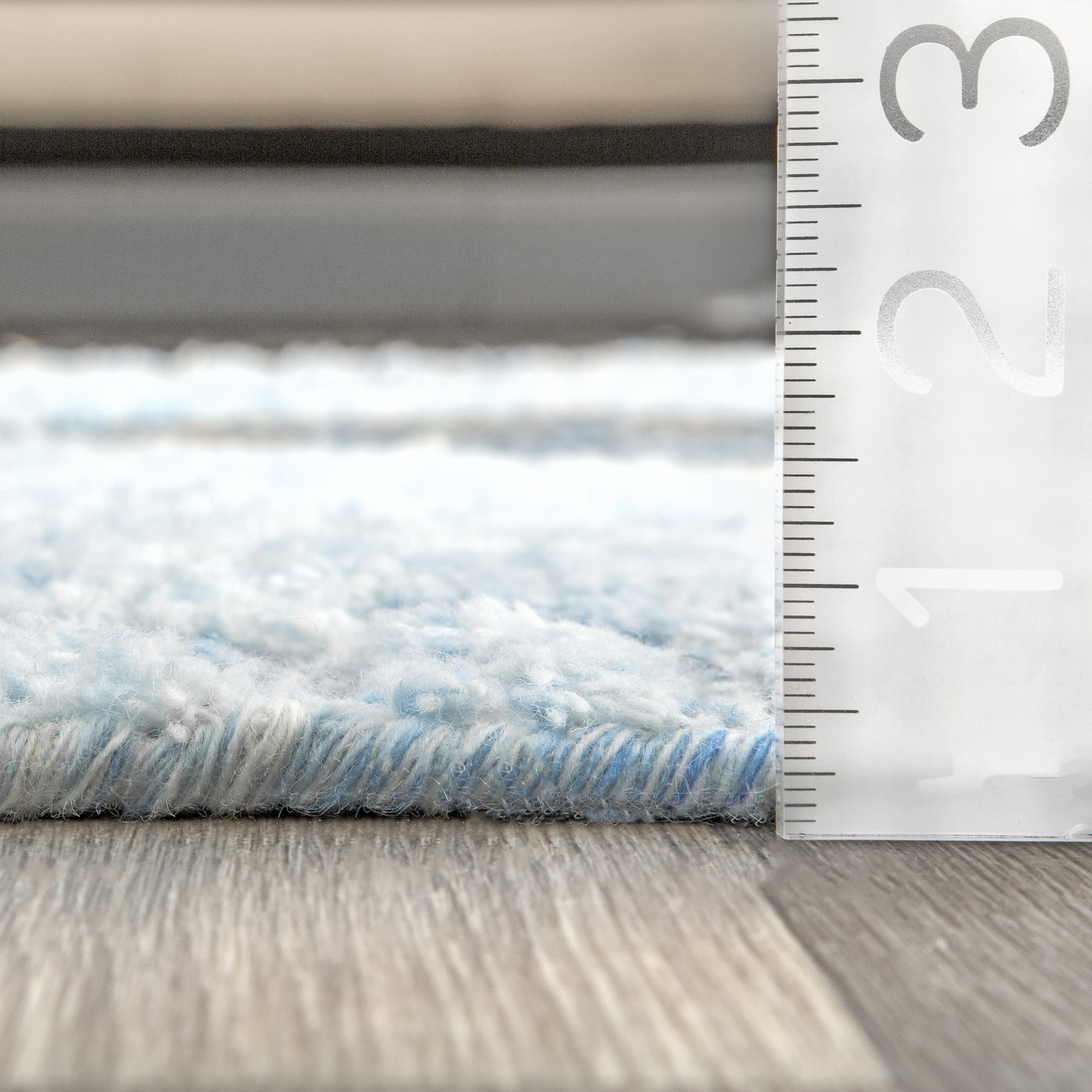 Shaggy Tribal With Braided Tassels Rug | Blue - Image 4