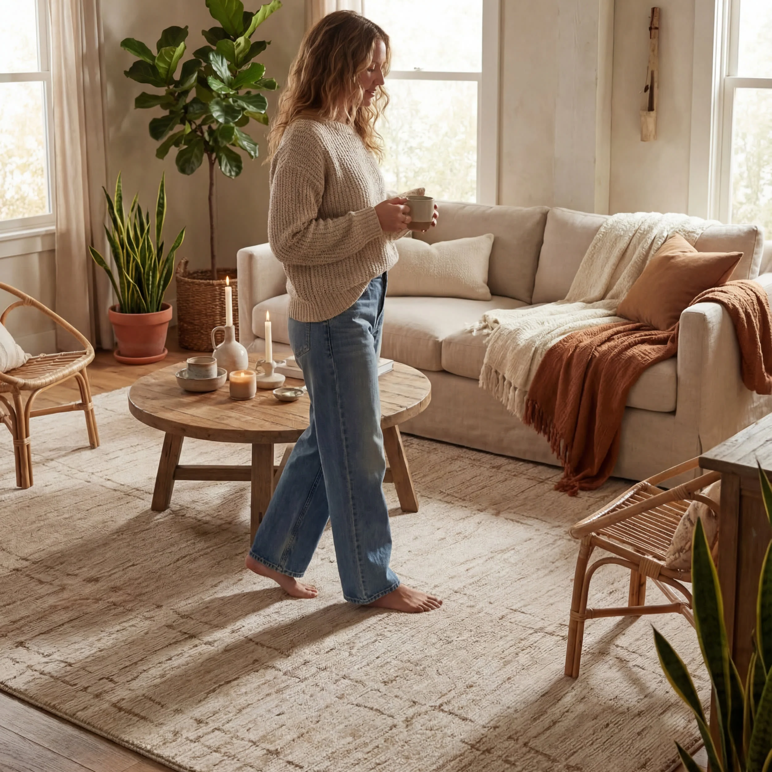 Shana Bohemian Southwestern Rug | Beige - Image 9