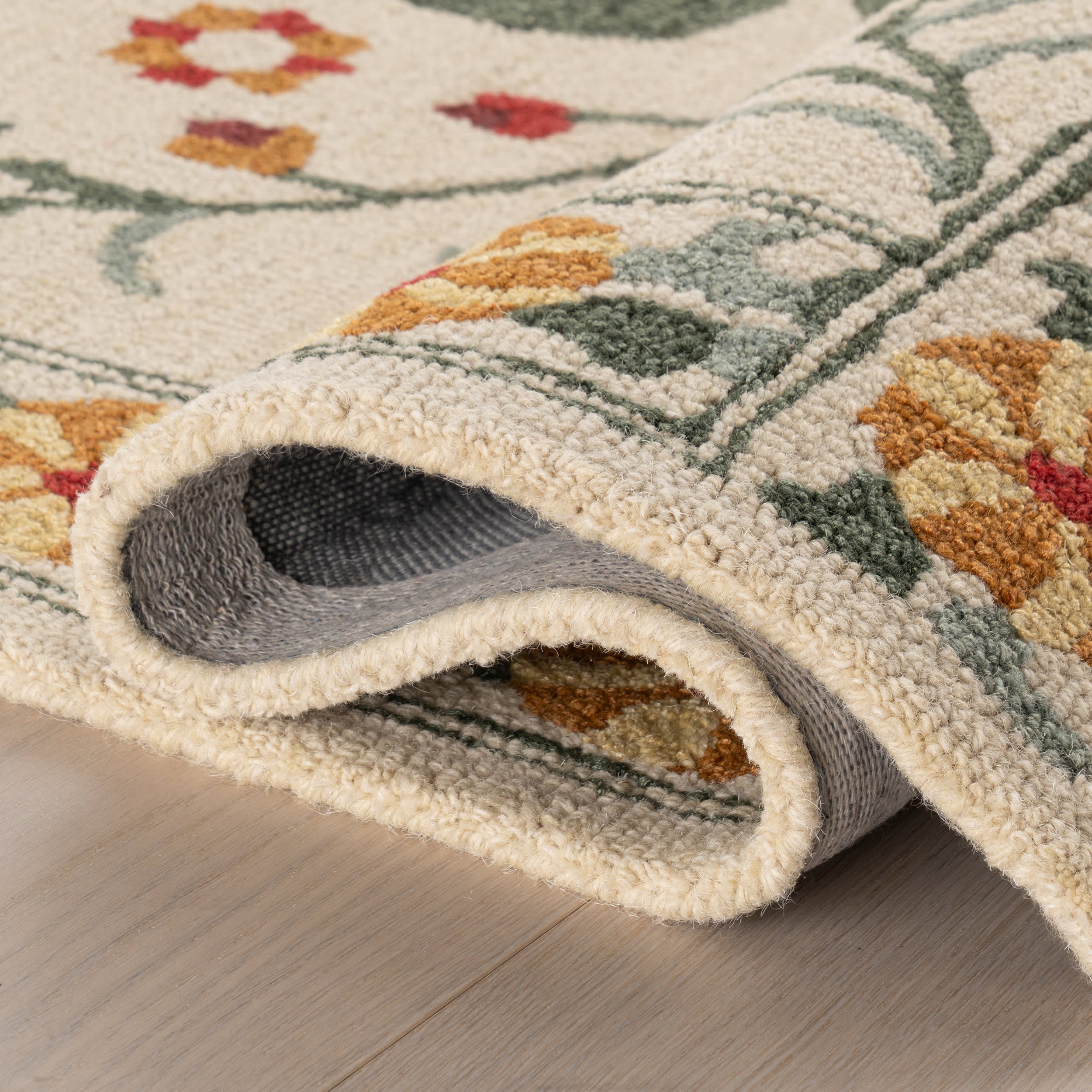 Shangrila Folk Floral Wool Rug | Multicolor - Image 10
