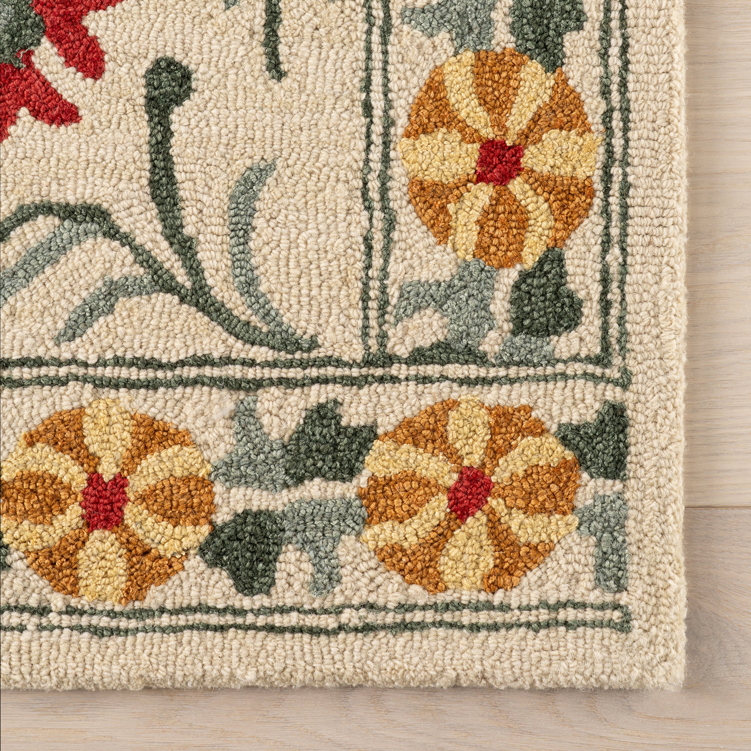 Shangrila Folk Floral Wool Rug | Multicolor - Image 4
