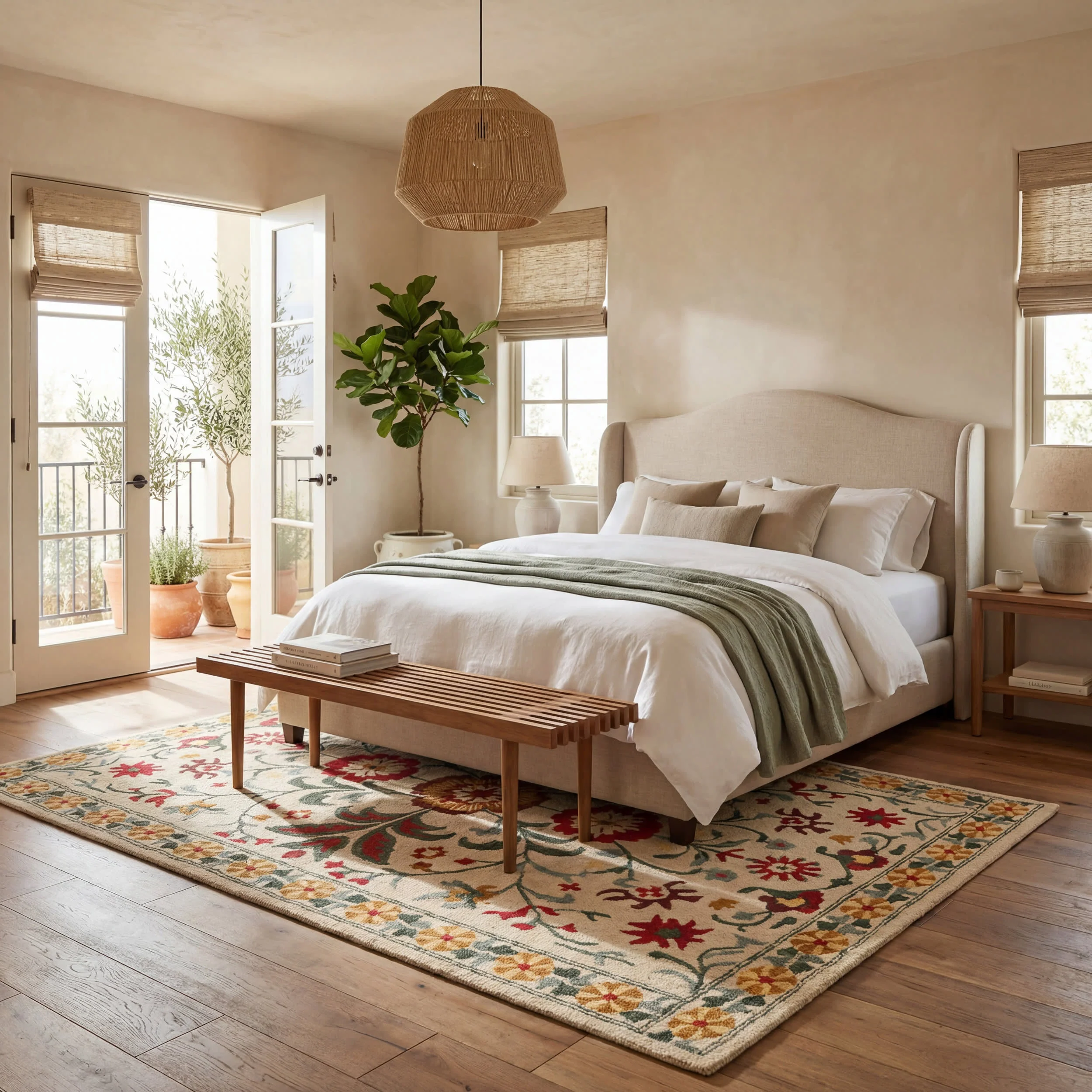 Shangrila Folk Floral Wool Rug | Multicolor - Image 9