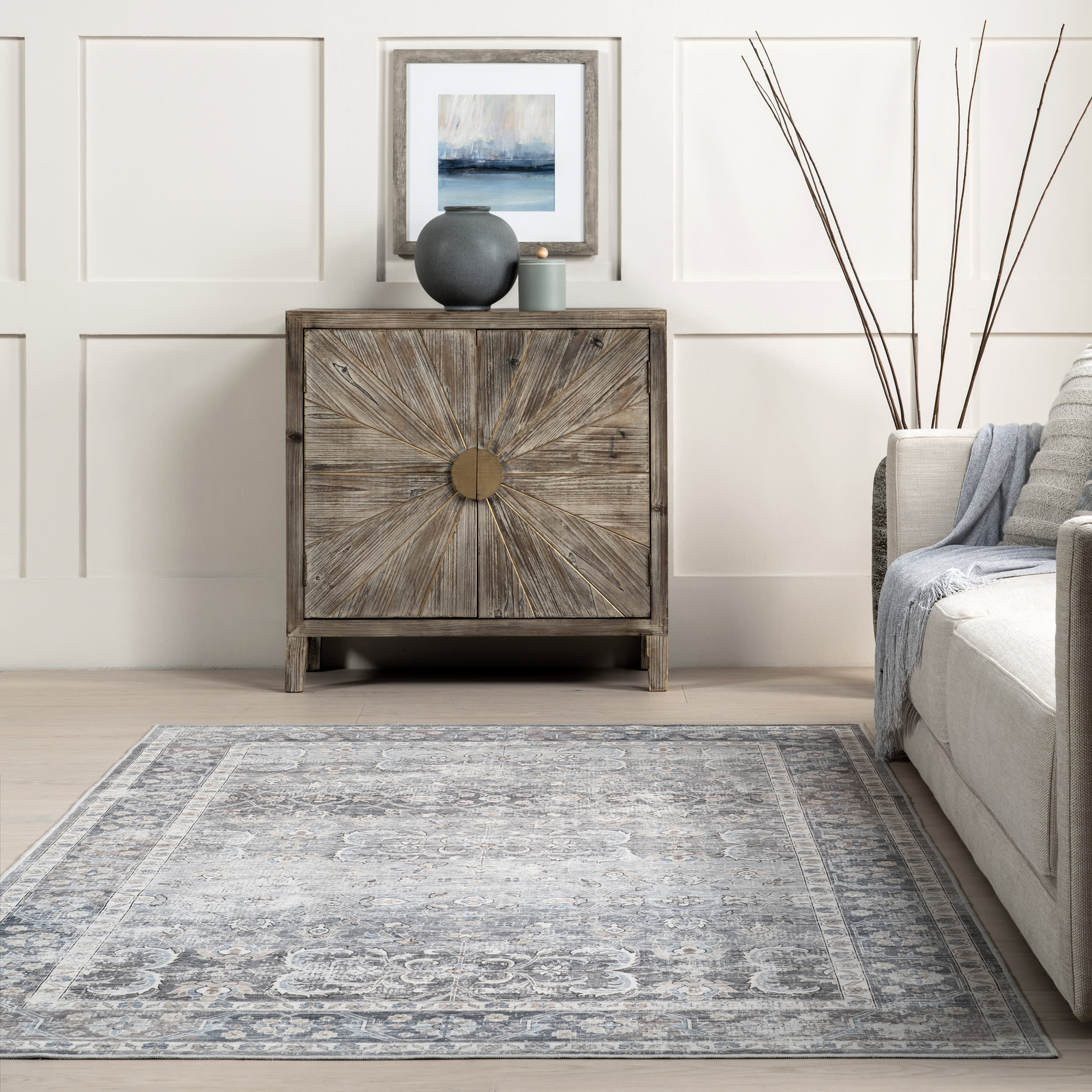 Shannon Spill Proof Washable Rug | Grey - Image 4