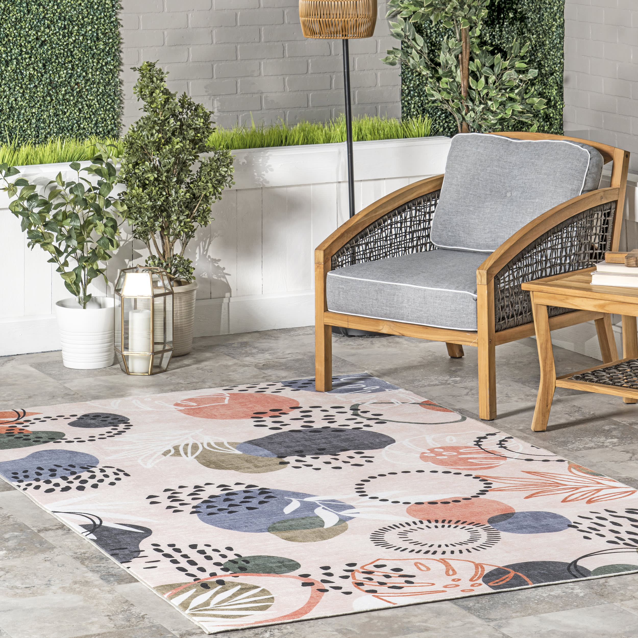 Shaylee Pond Washable Indoor/Outdoor Rug | Multicolor - Image 2