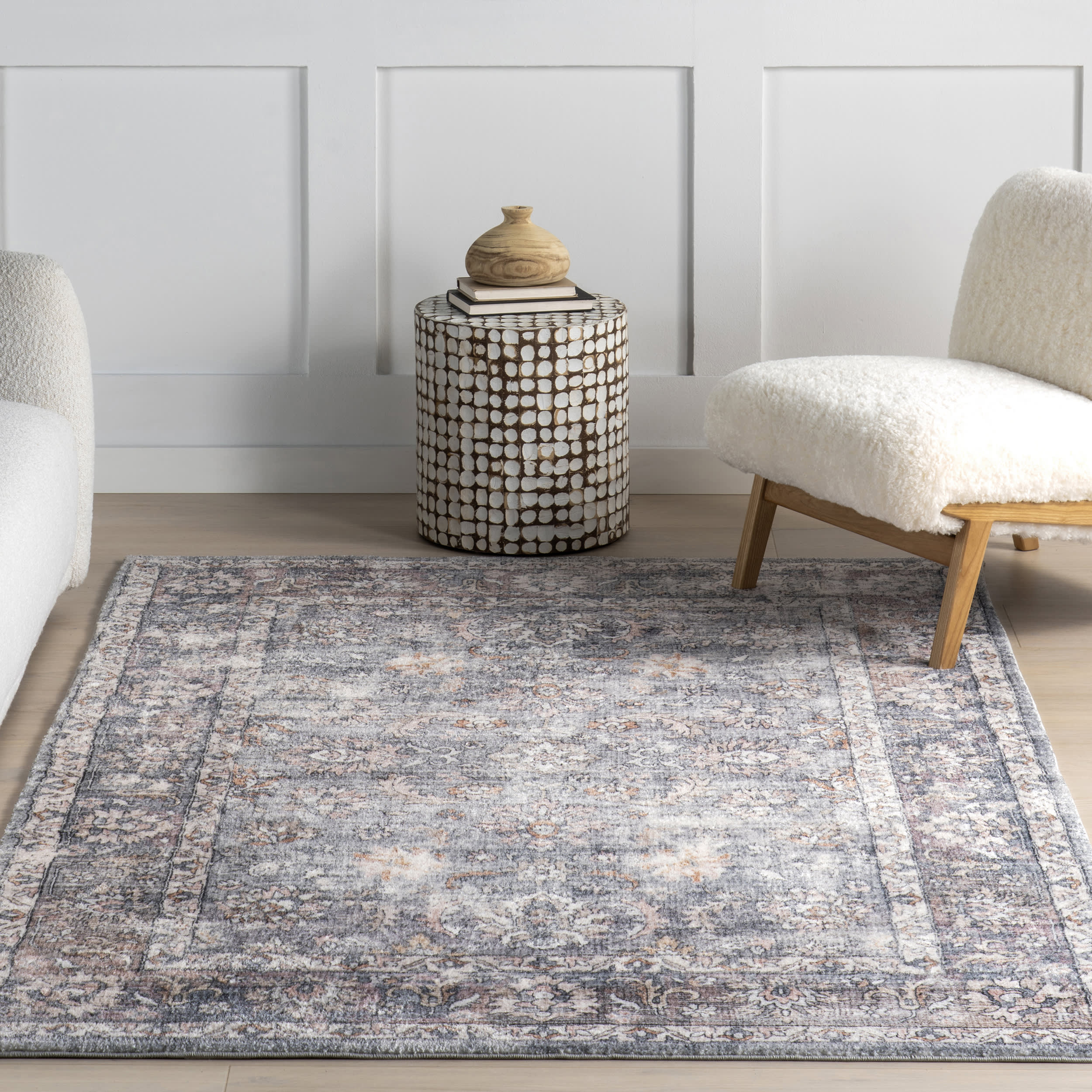 Shea Medallion Washable Rug | Brown - Image 5