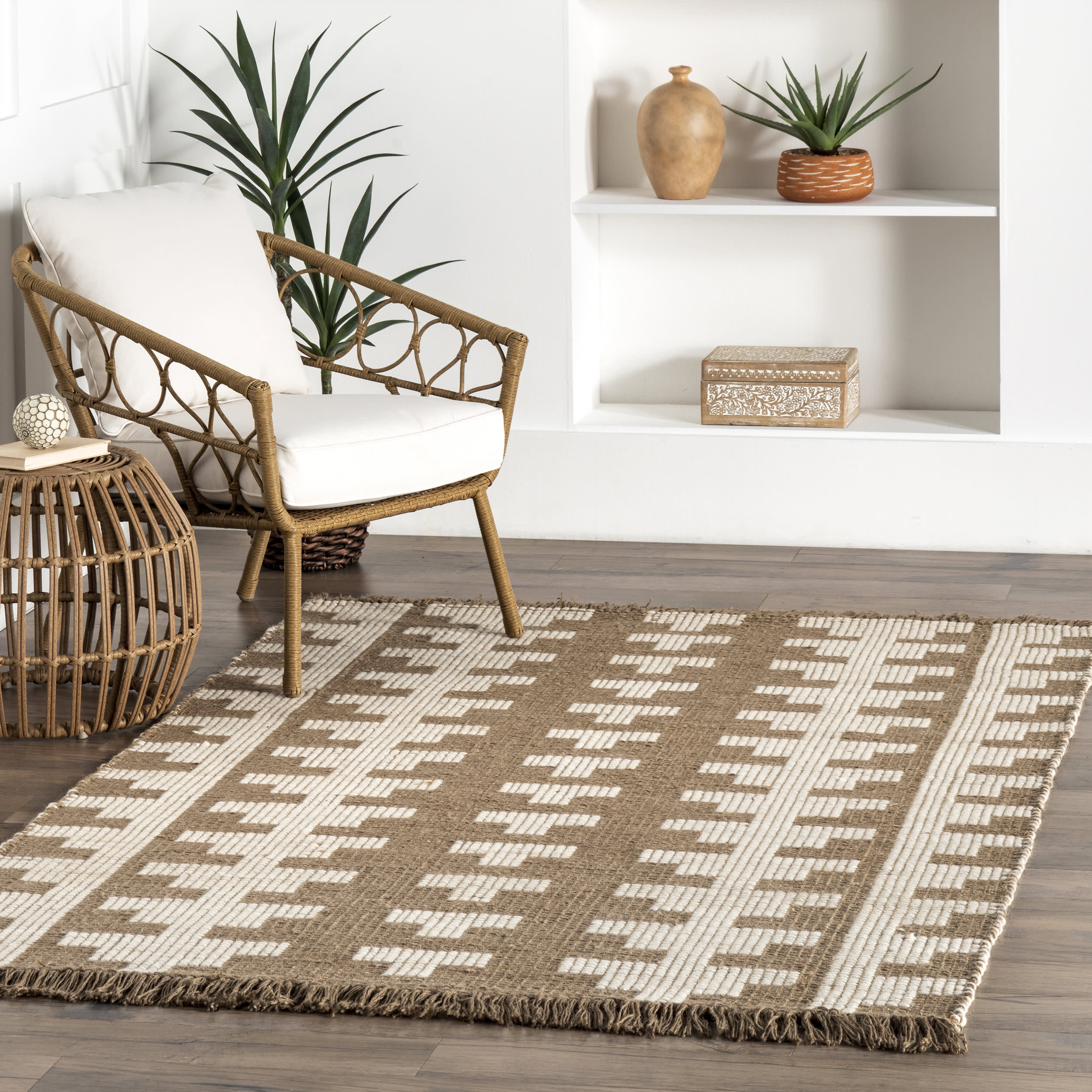 Sheena Geometric Jute Rug | Natural - Image 2