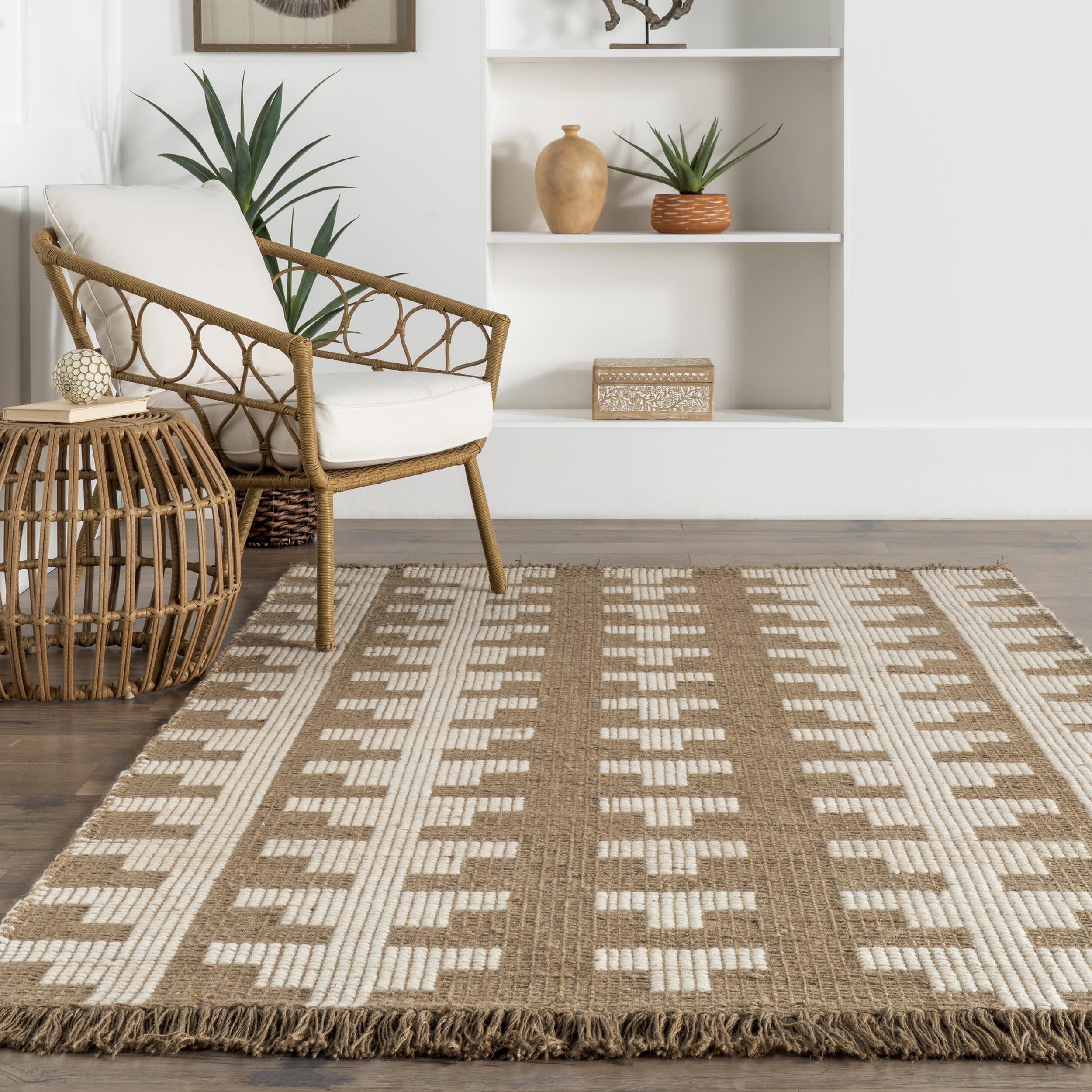 Sheena Geometric Jute Rug | Natural - Image 4