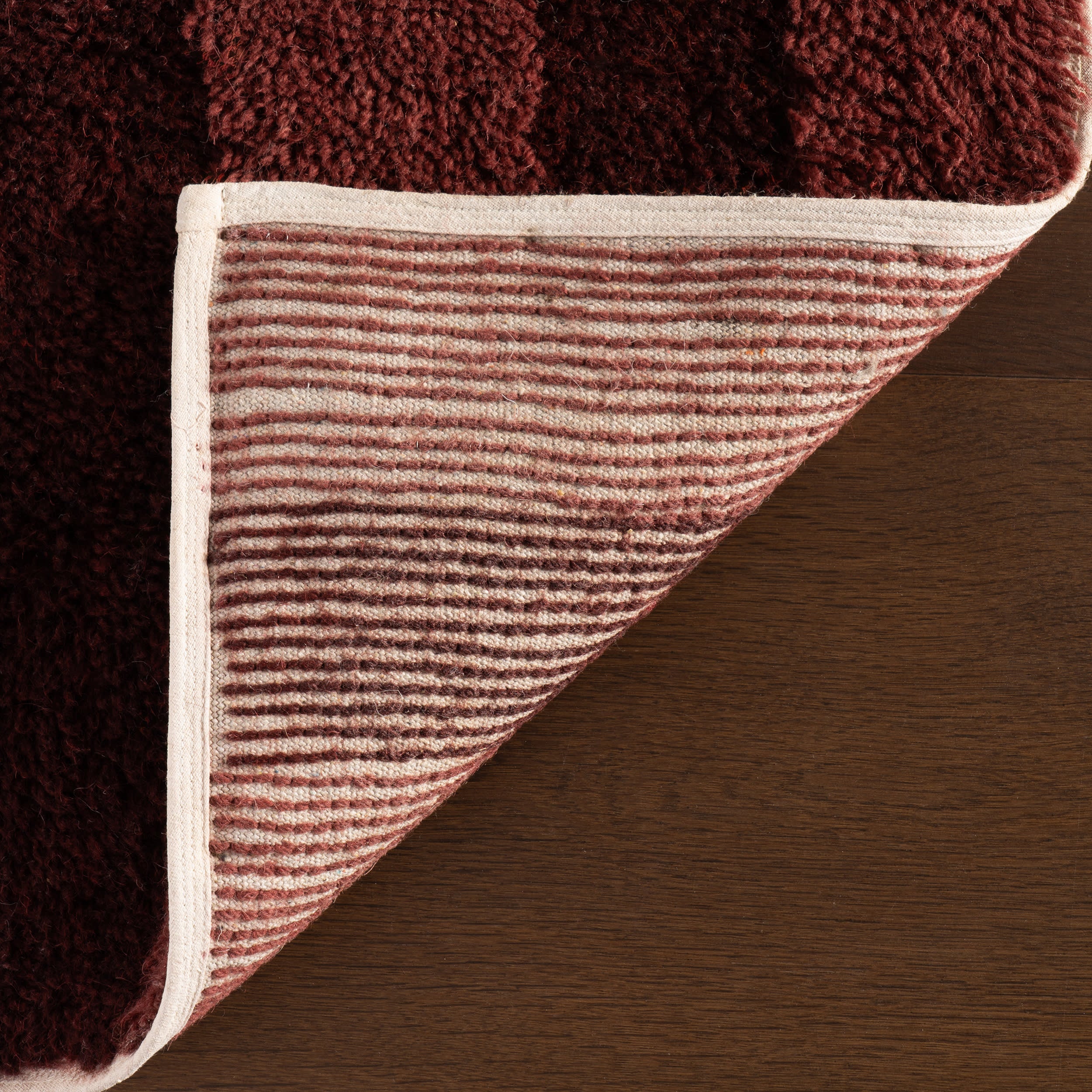 Shevina Handmade Washable Wool Rug | Burgundy - Image 10