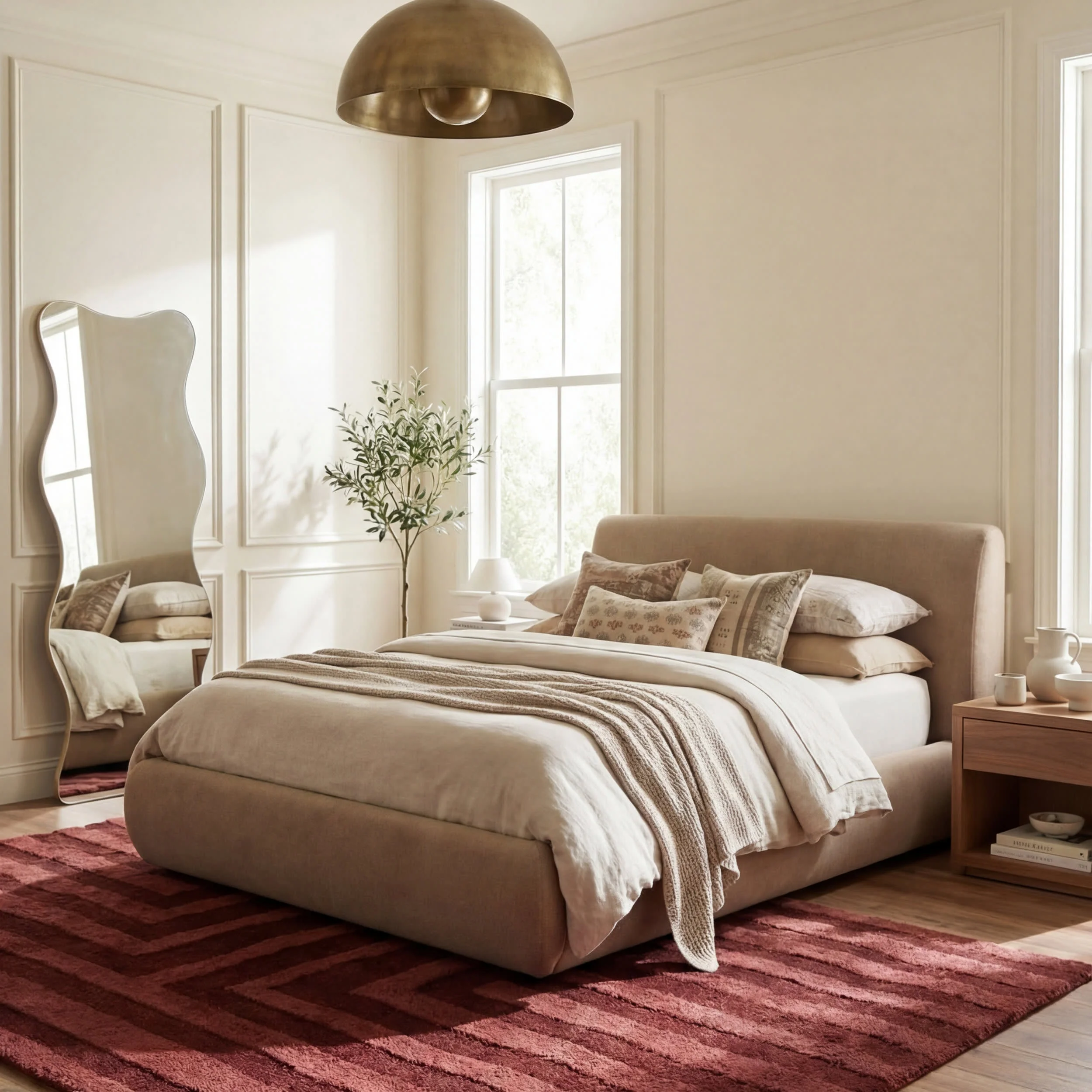 Shevina Handmade Washable Wool Rug | Burgundy - Image 3