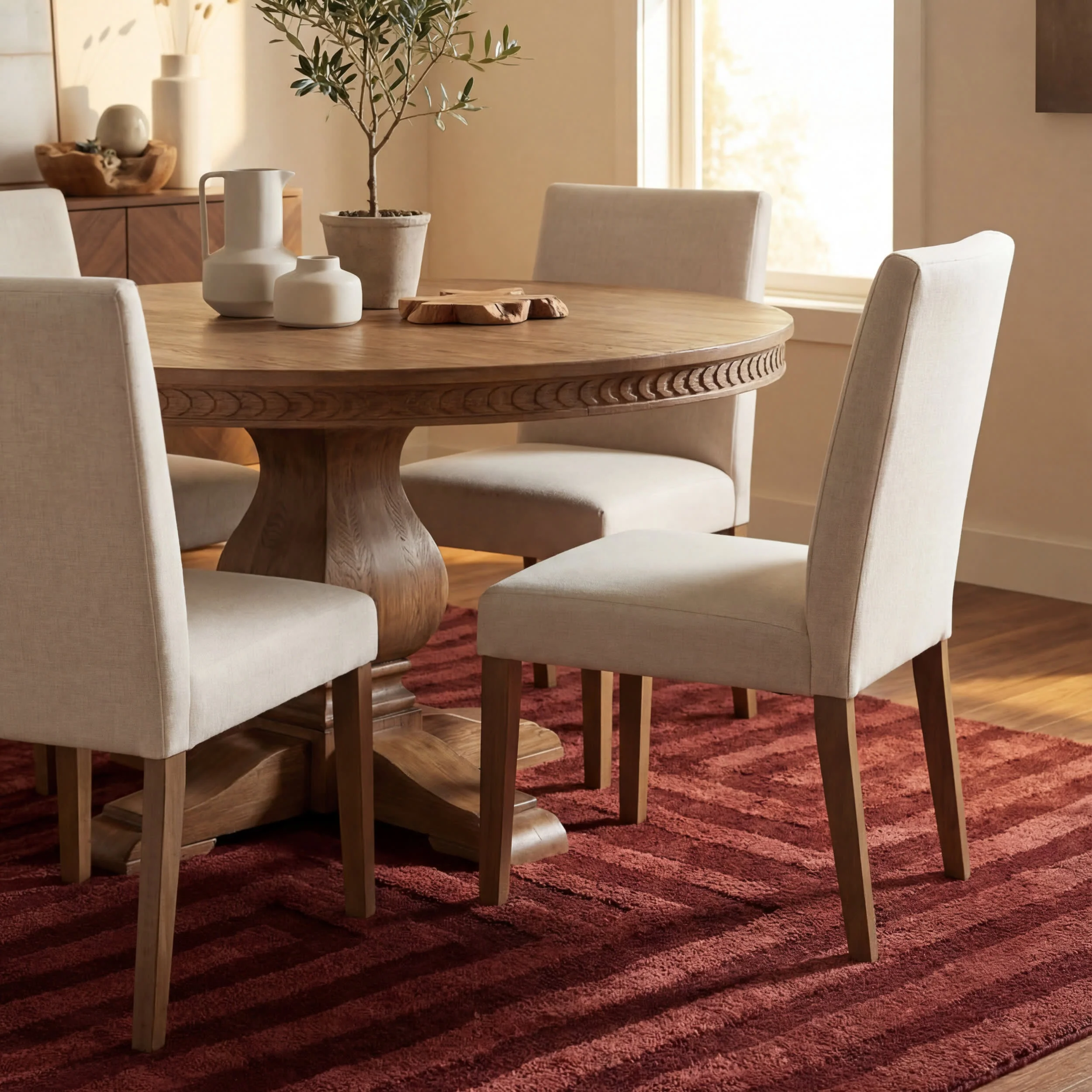 Shevina Handmade Washable Wool Rug | Burgundy - Image 4