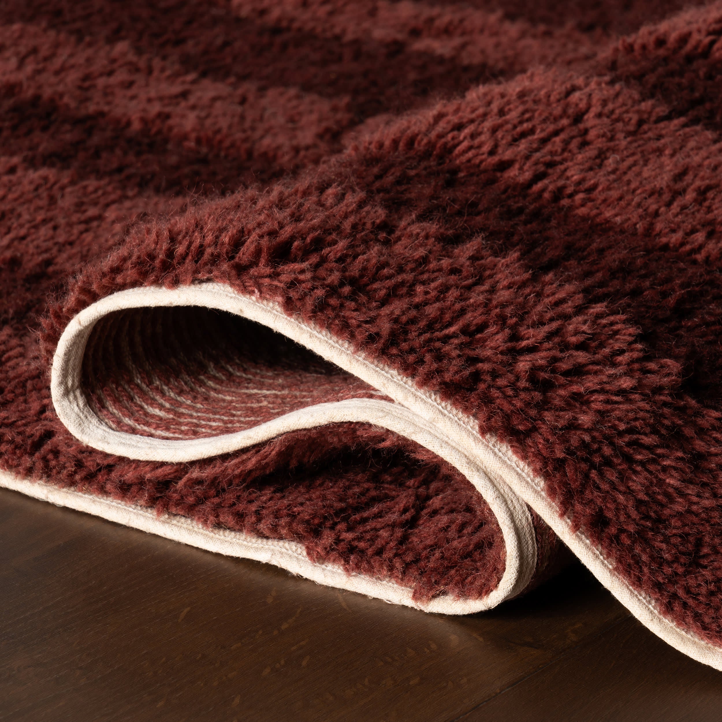 Shevina Handmade Washable Wool Rug | Burgundy - Image 6
