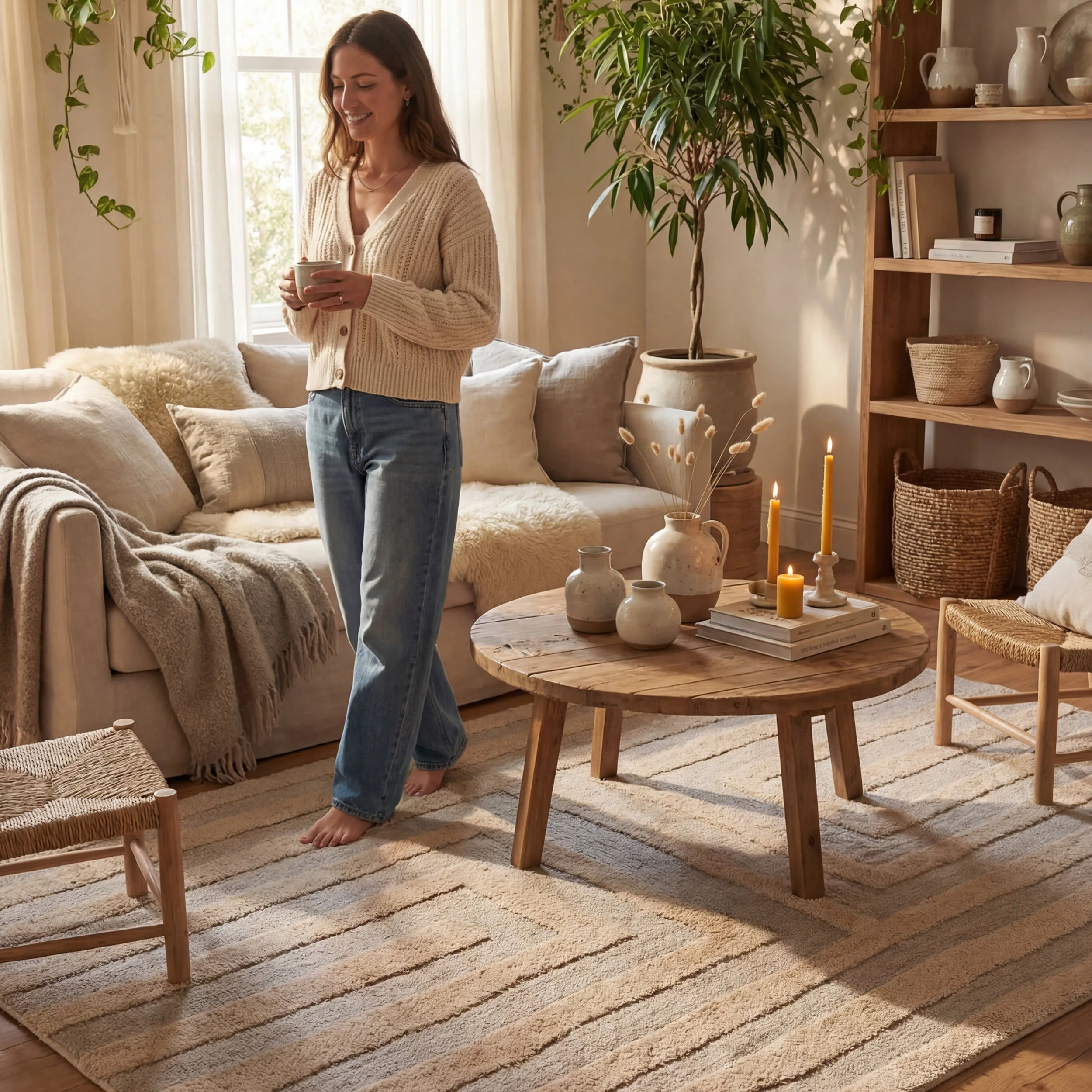 Shevina Handmade Washable Wool Rug | Greige - Image 5