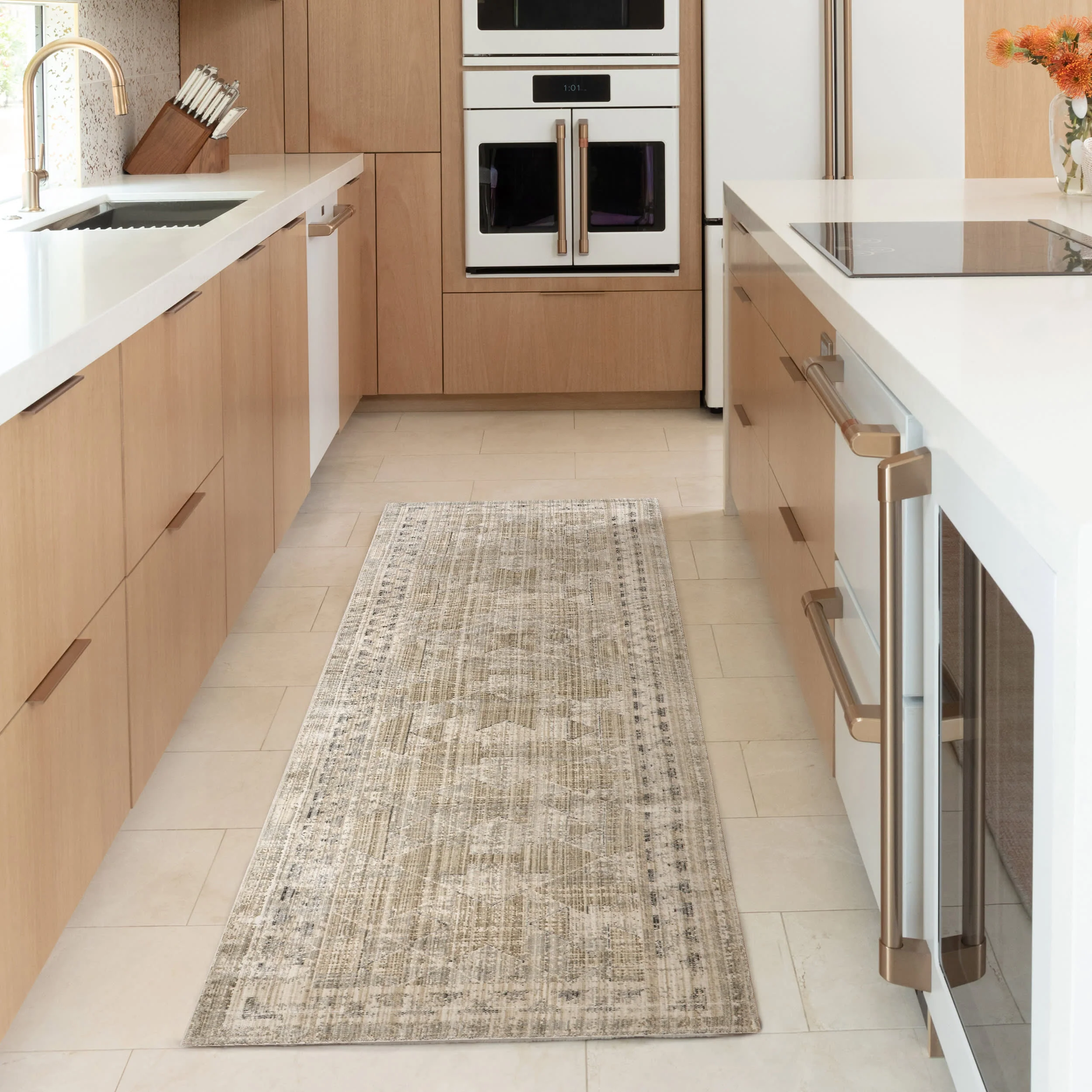 Shia Bordered Washable Indoor/Outdoor Rug | Beige - Image 2