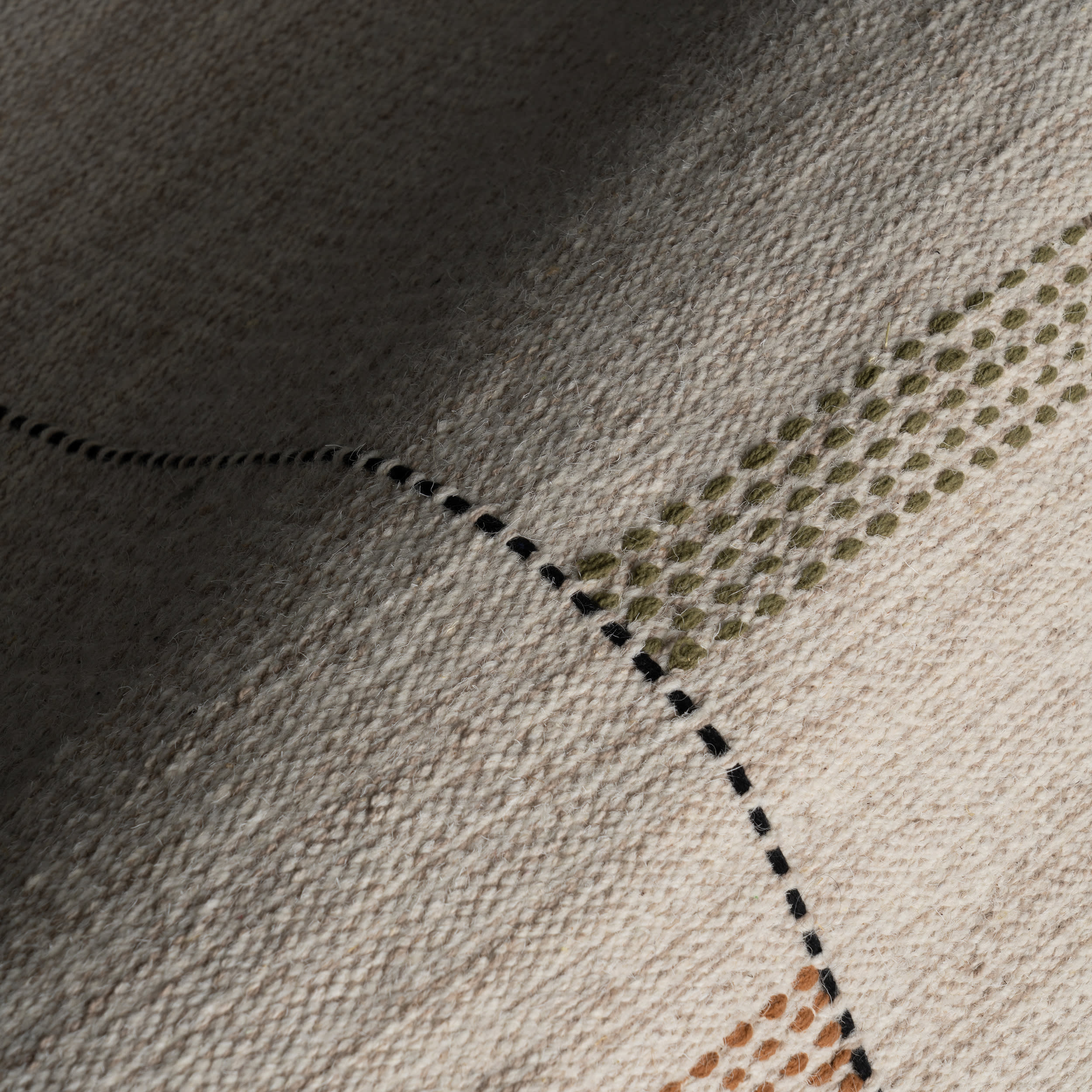 Shiloh Bohemian Striped Wool Rug | Beige - Image 3