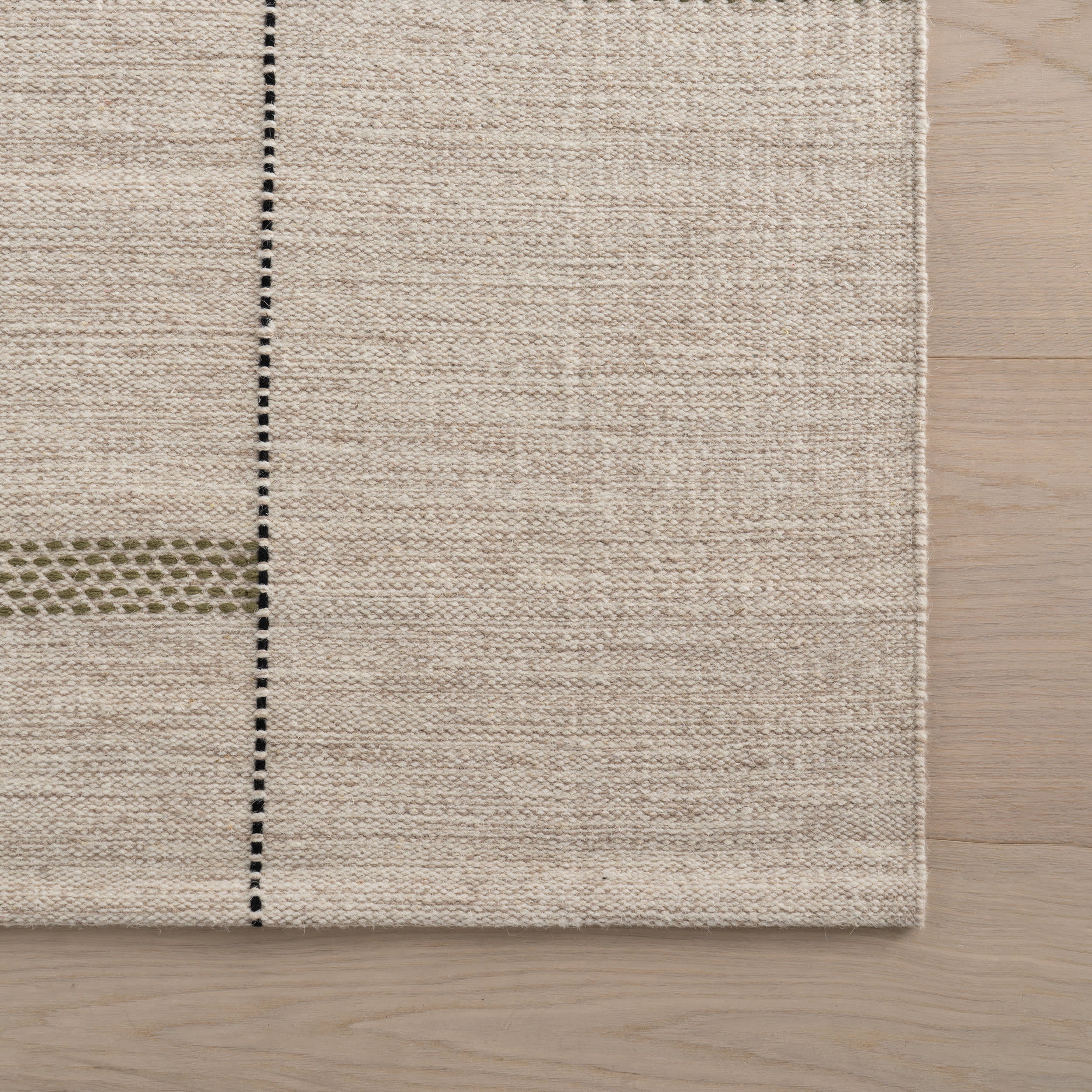 Shiloh Bohemian Striped Wool Rug | Beige - Image 4
