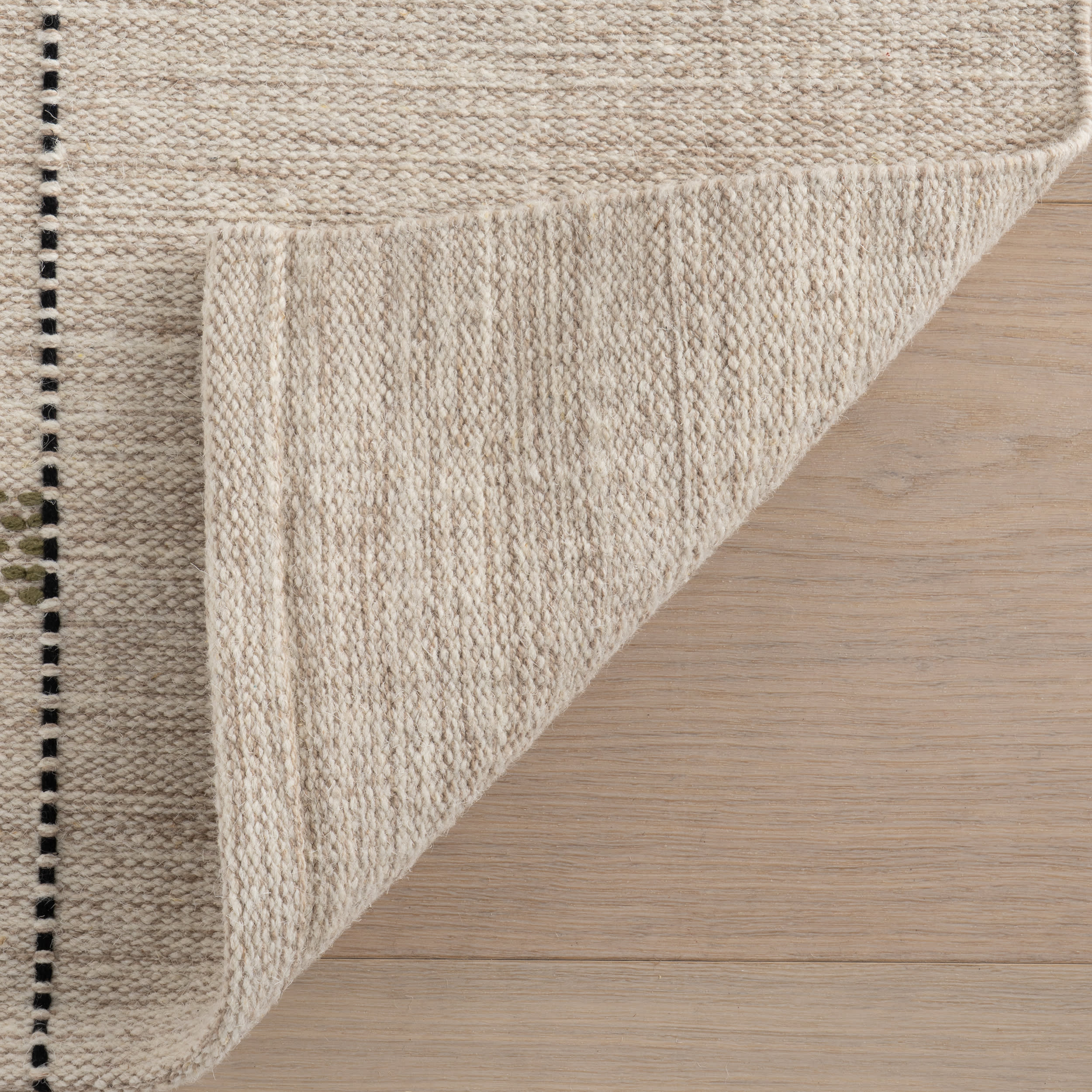 Shiloh Bohemian Striped Wool Rug | Beige - Image 6
