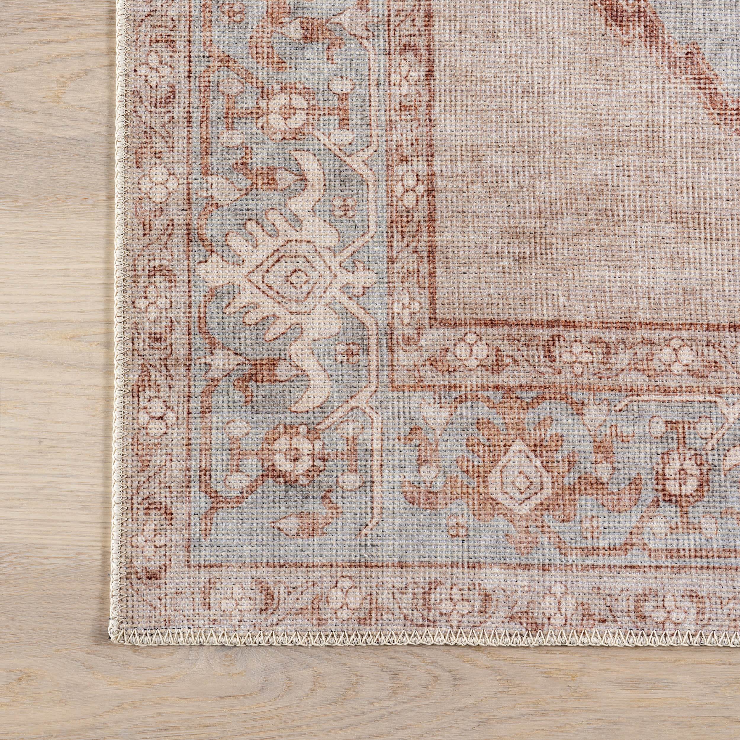 Shivani Medallion Washable Rug | Light Brown - Image 4