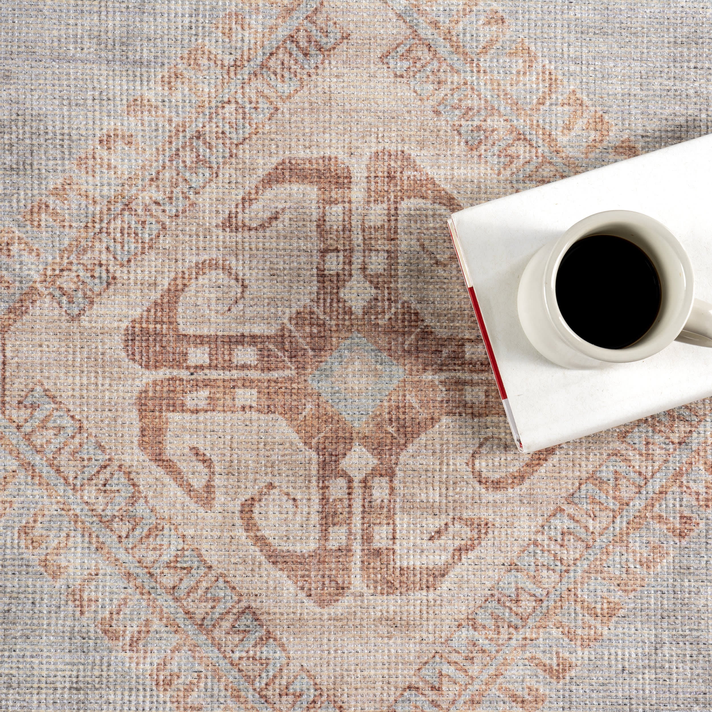 Shivani Medallion Washable Rug | Light Brown - Image 8