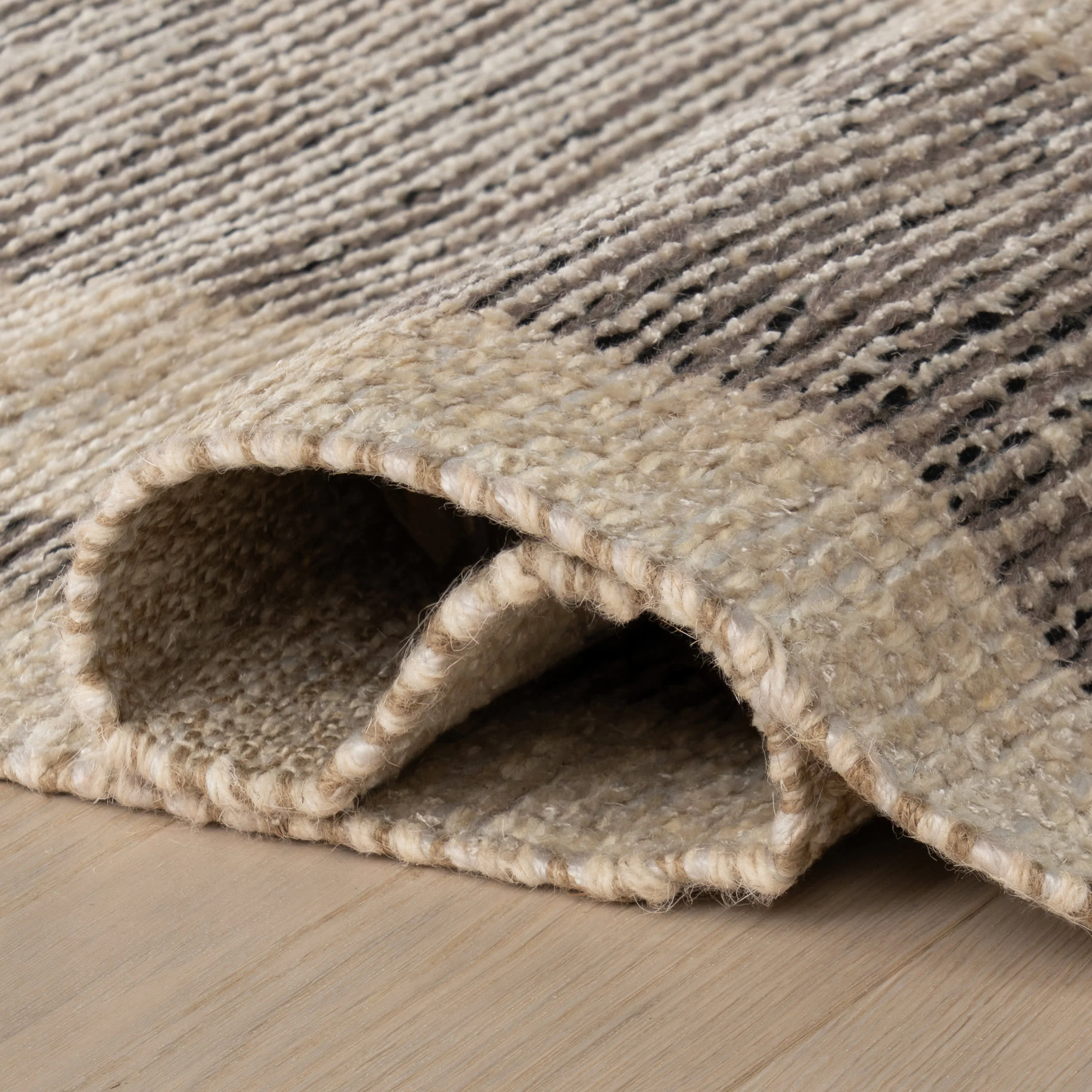 Shomar Bohemian Abstract Striped Rug | Natural - Image 8