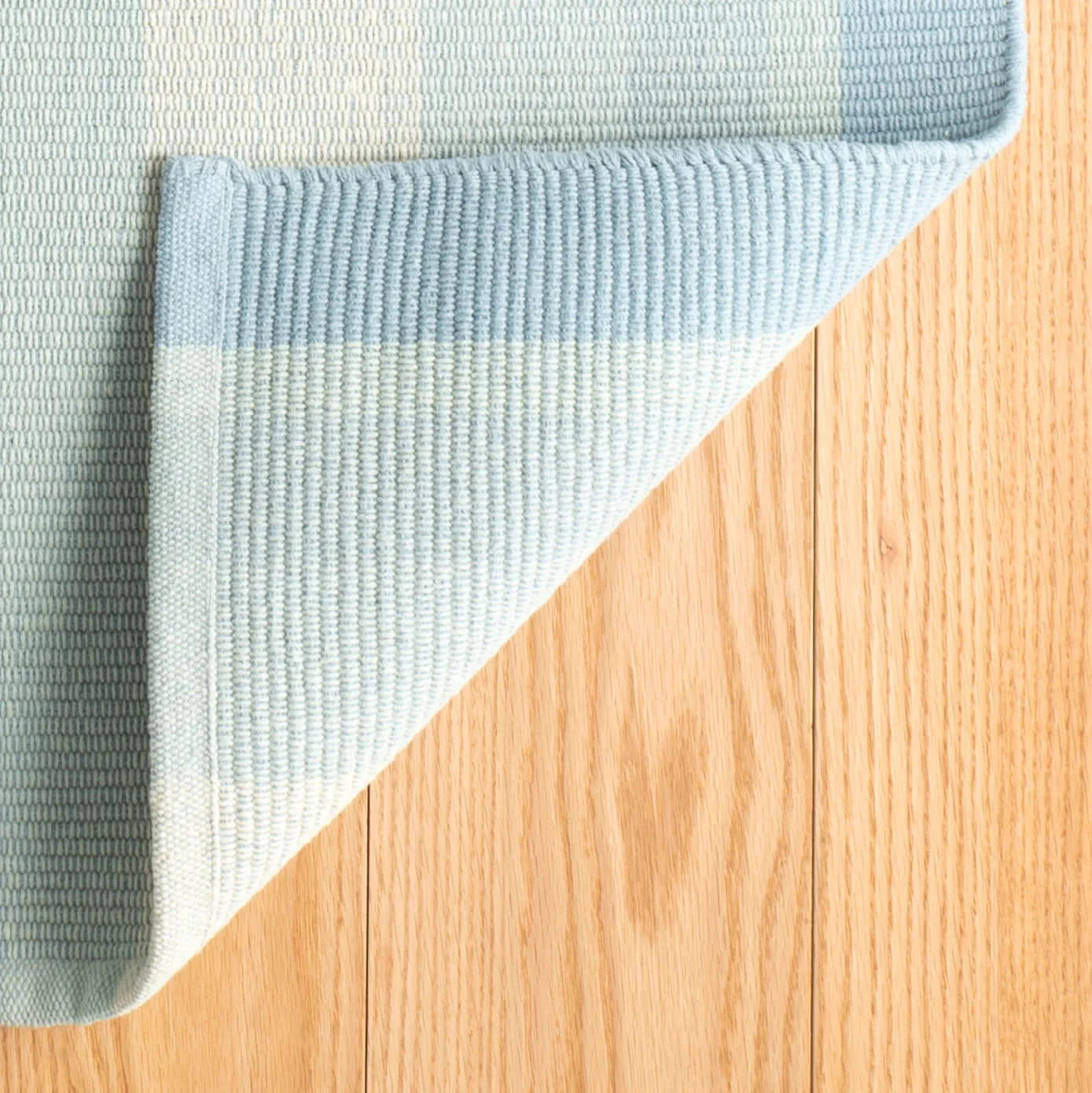 Shore Stripe Handwoven Cotton Rug | Sky Blue - Image 5