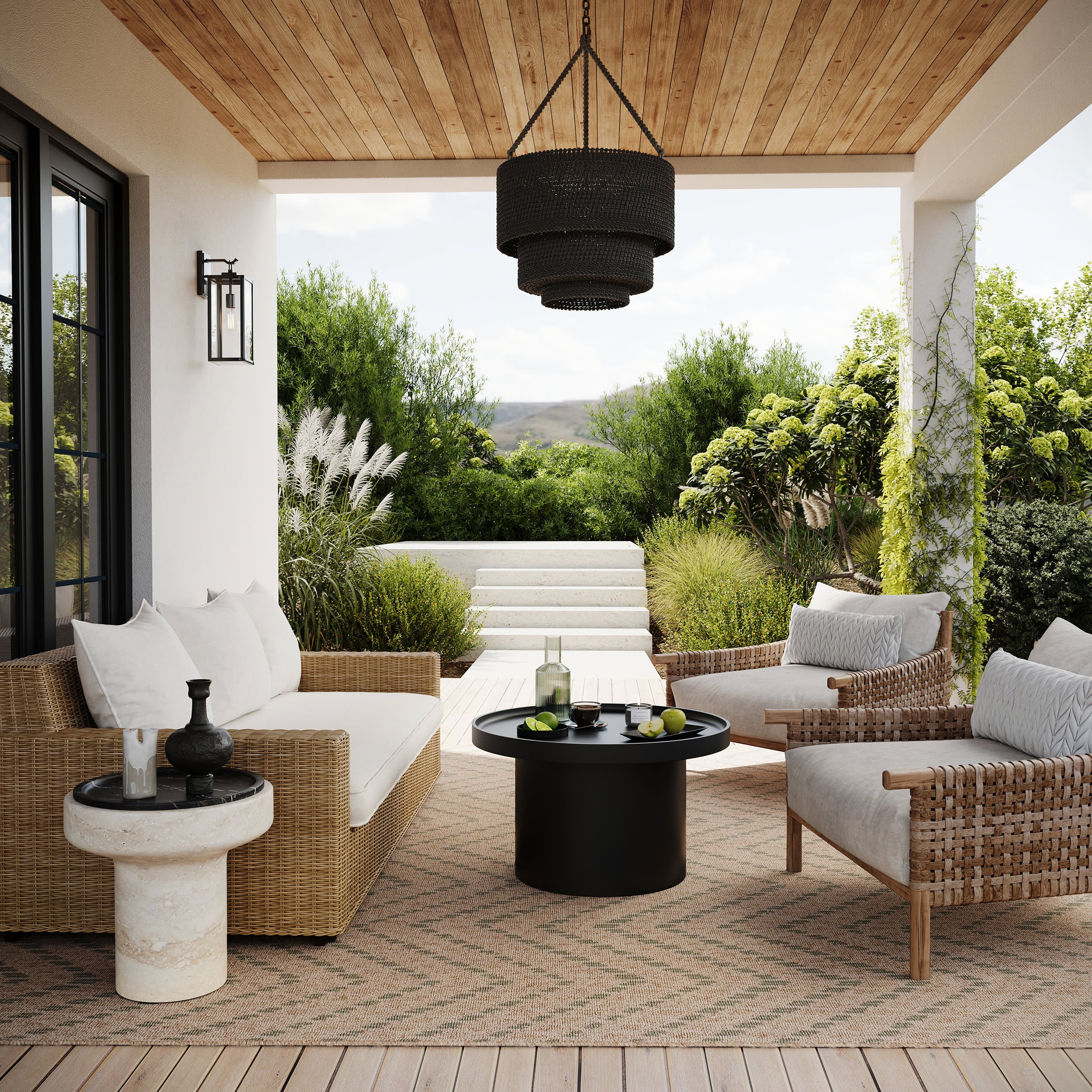 Sibylla Modern Chevron Indoor/Outdoor Rug | Green - Image 2