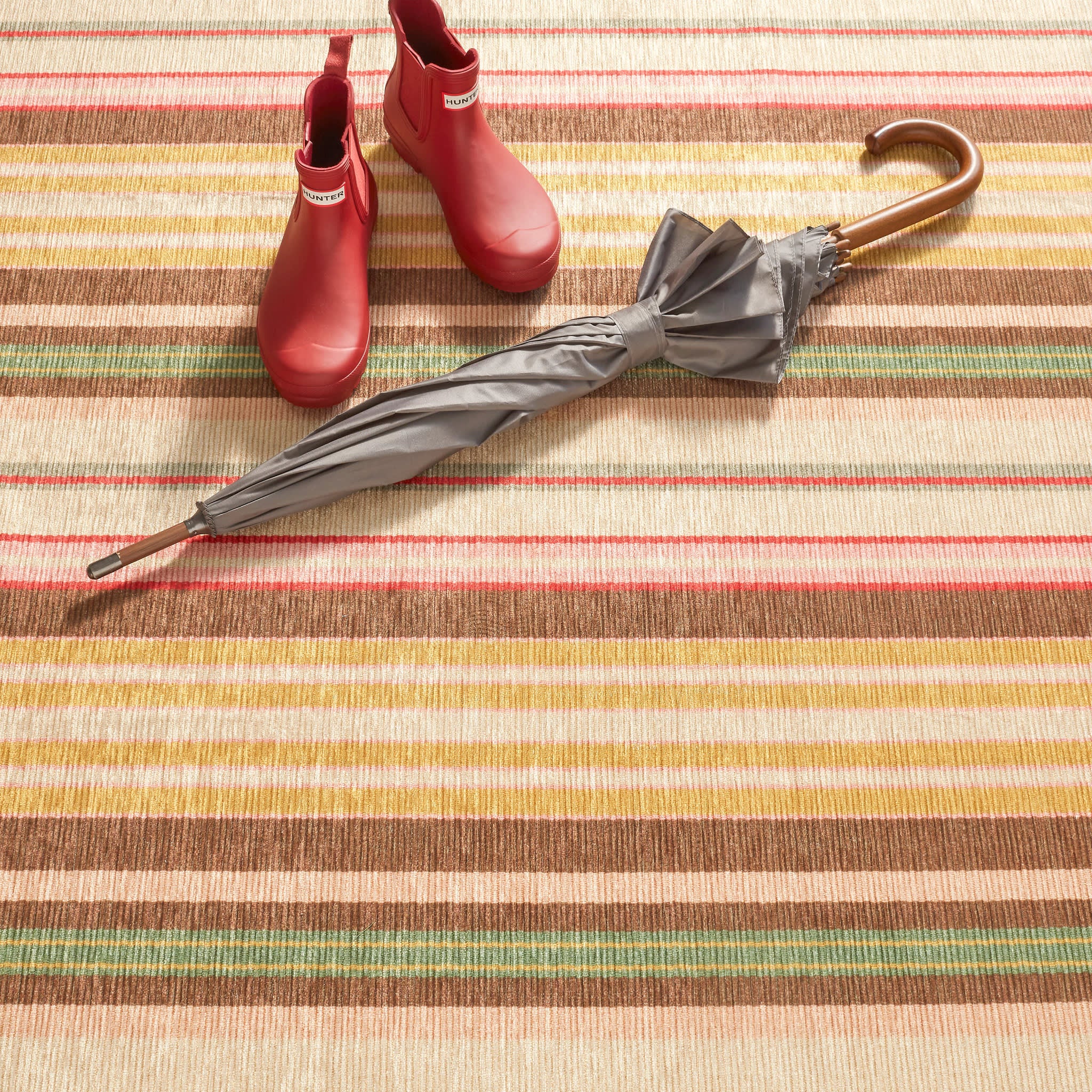 Sienna Stripe Machine Washable Rug | Multi - Image 3
