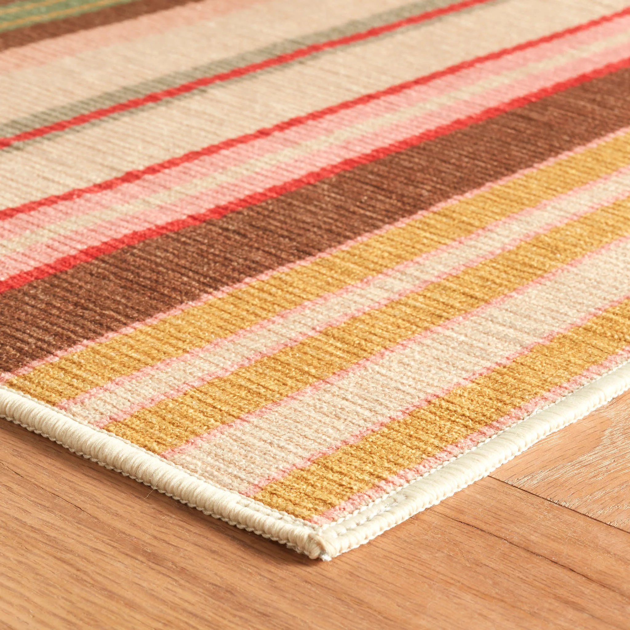 Sienna Stripe Machine Washable Rug | Multi - Image 5