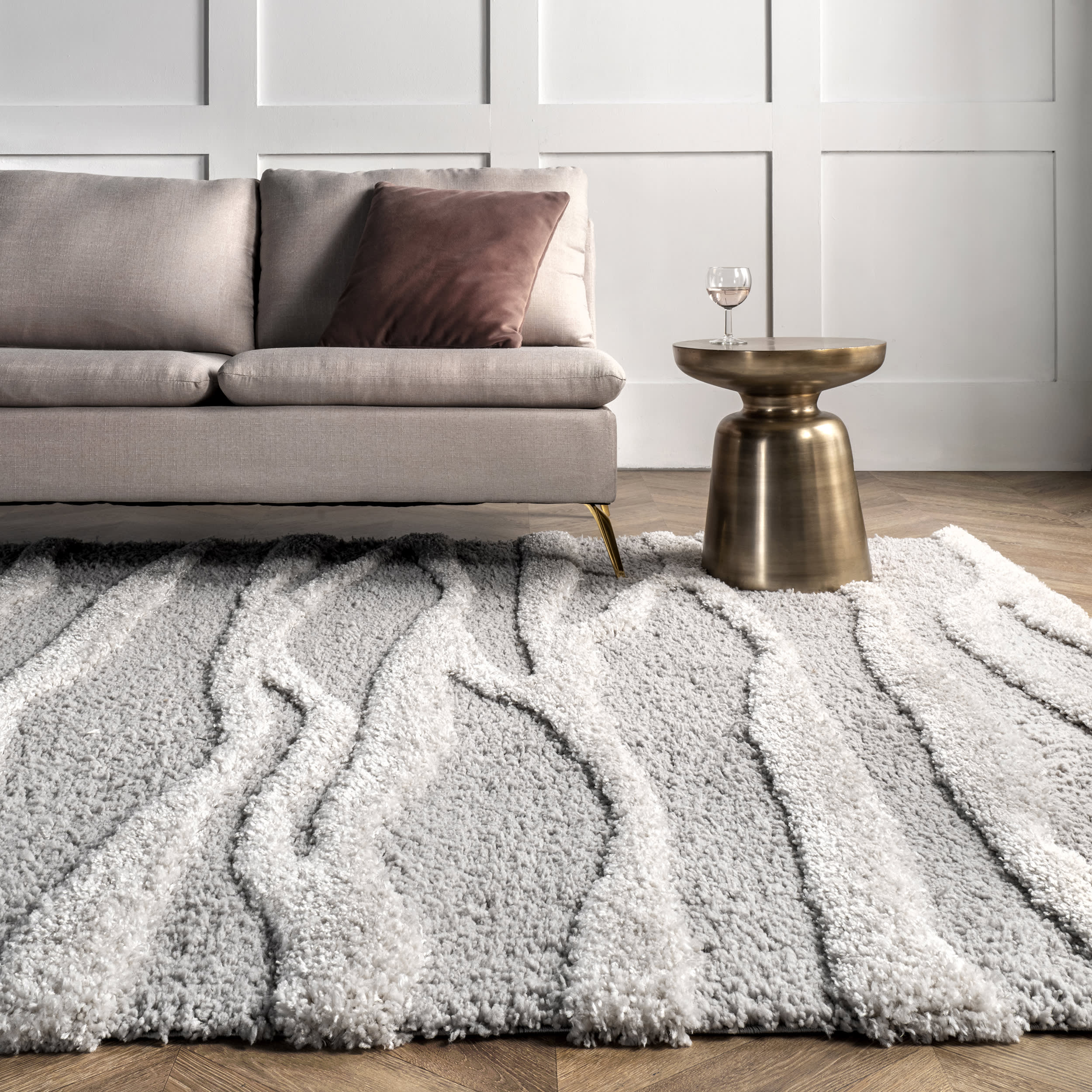 Sienna Zebra High-Low Rug | Light Grey - Image 4