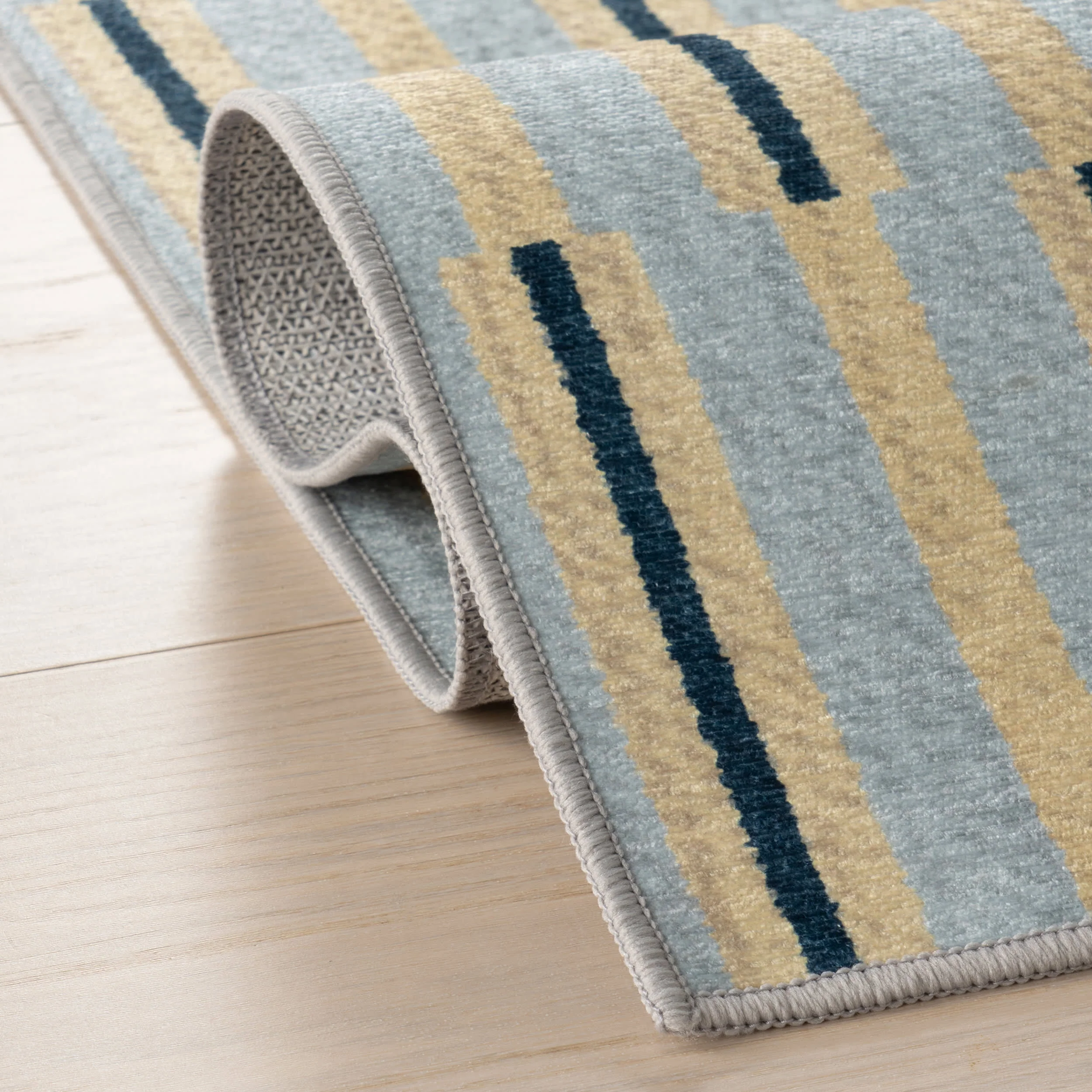 Signal Stripe Mid-Century Washable Rug by Society6 | Light Blue - Image 10