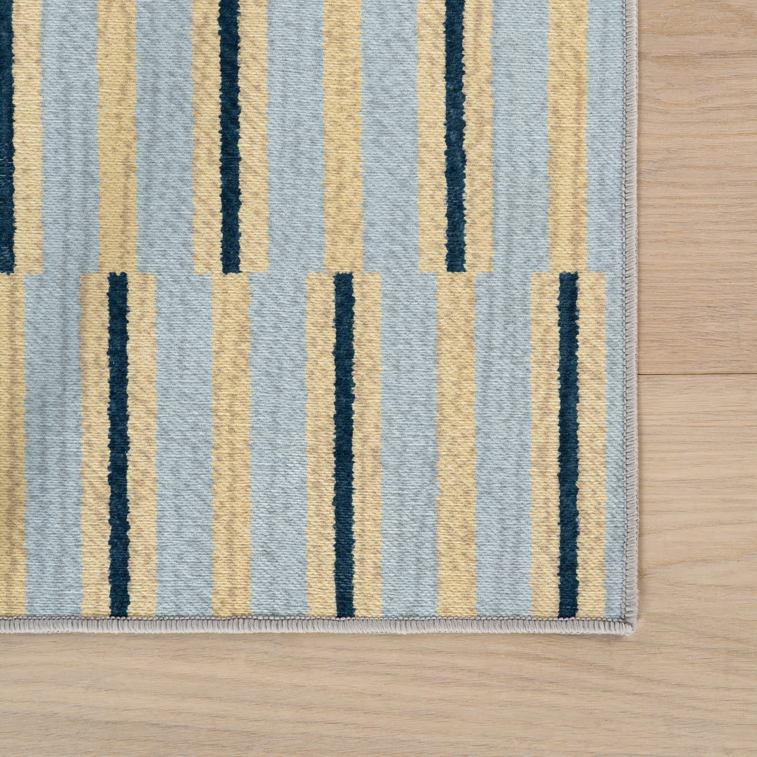 Signal Stripe Mid-Century Washable Rug by Society6 | Light Blue - Image 4