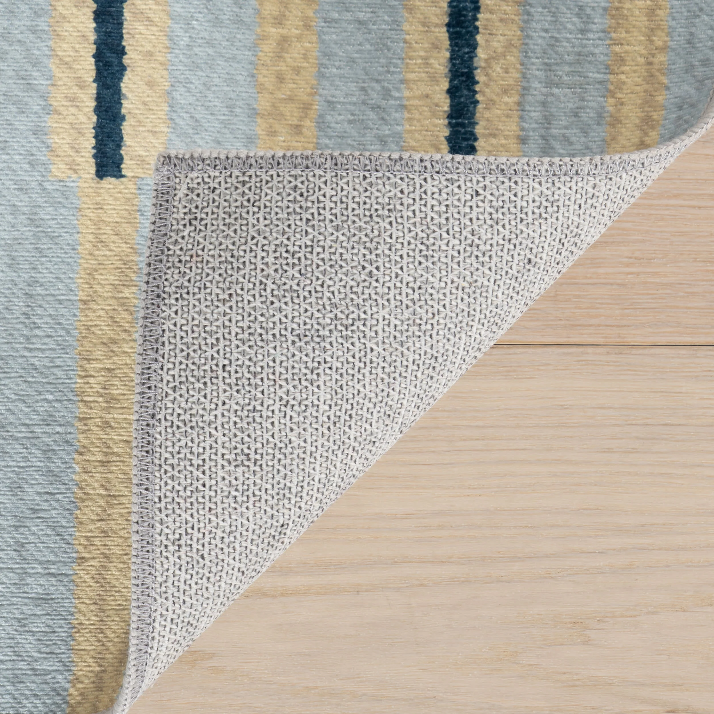 Signal Stripe Mid-Century Washable Rug by Society6 | Light Blue - Image 8