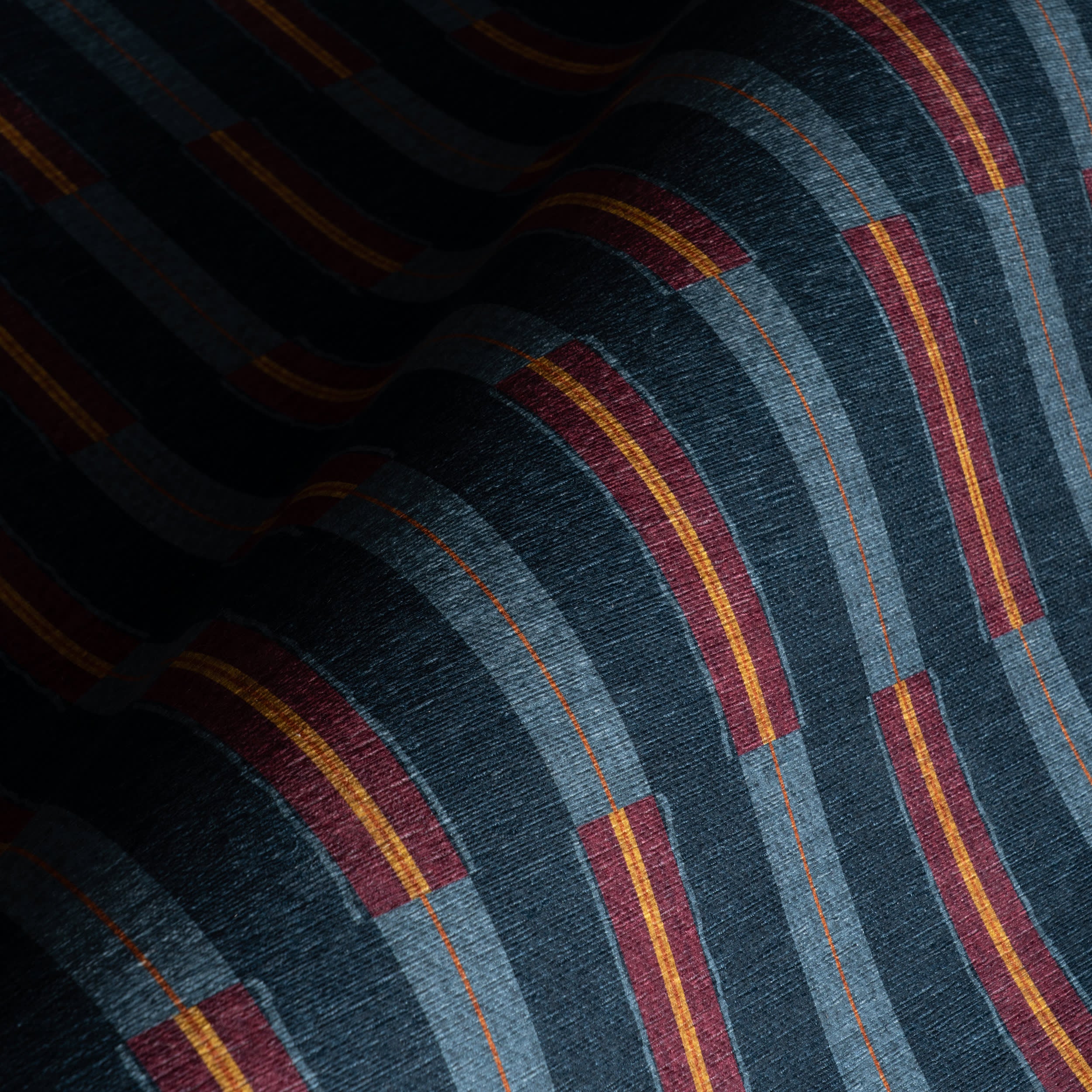 Signal Stripe Mid-Century Washable Rug by Society6 | Navy - Image 3