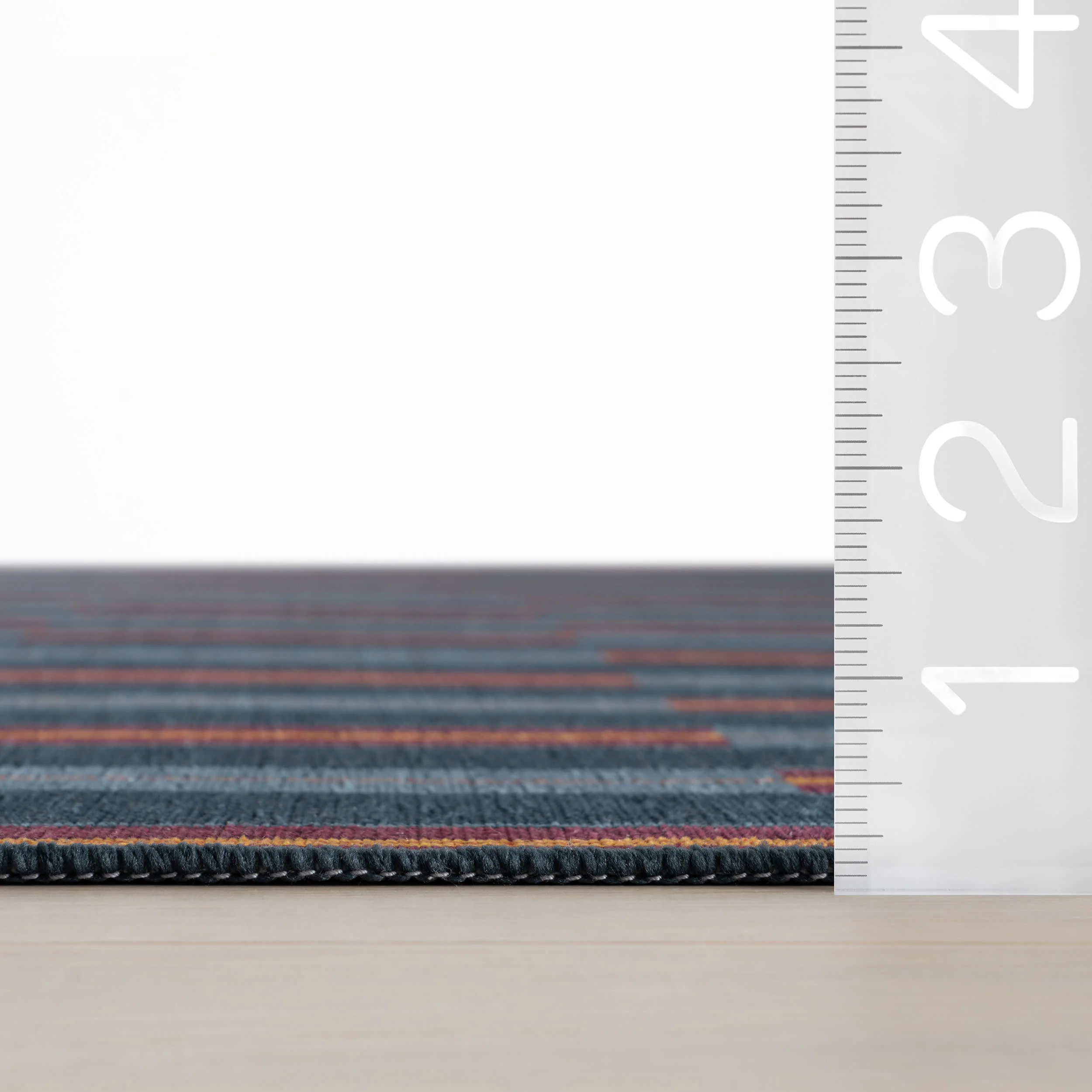 Signal Stripe Mid-Century Washable Rug by Society6 | Navy - Image 6