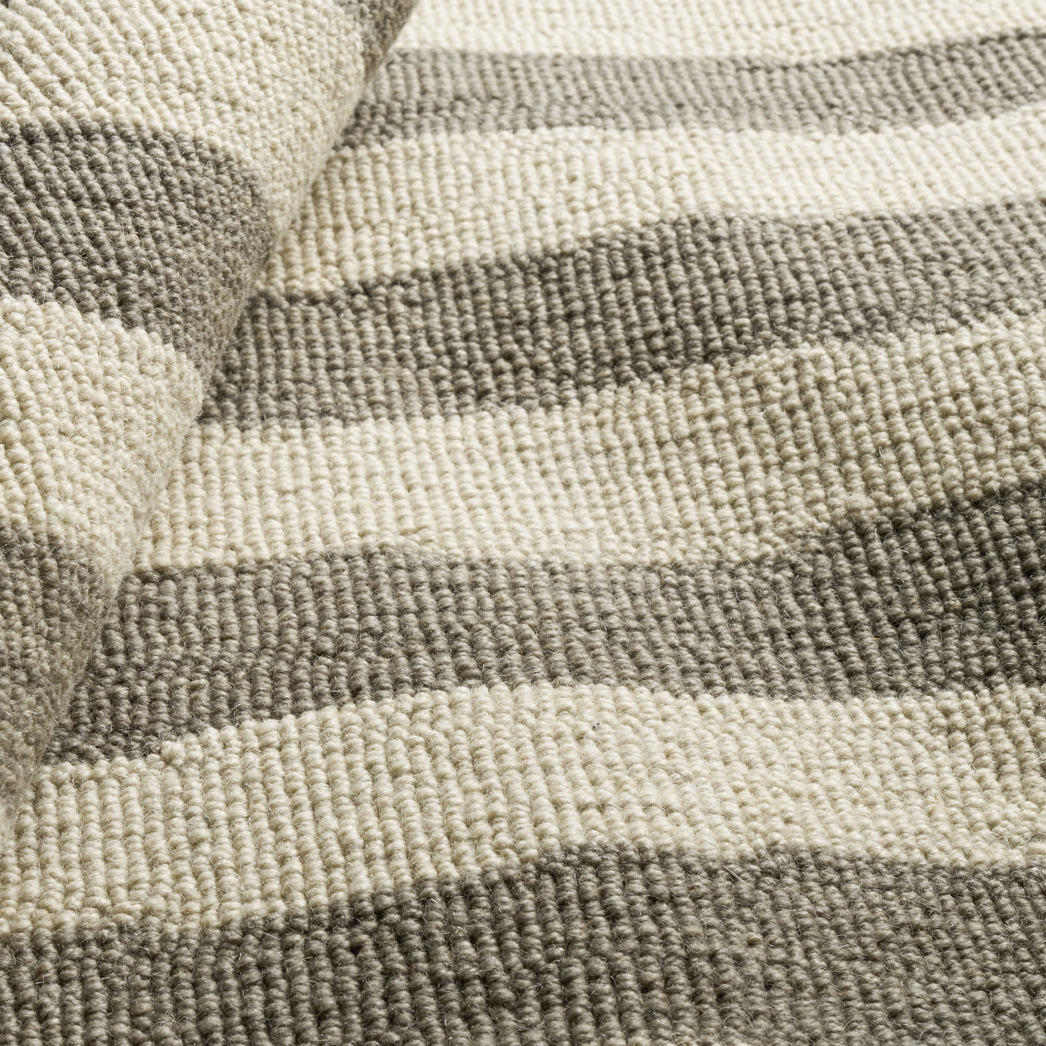 Silas Stripe Hand Micro Hooked Wool Rug | Grey - Image 4